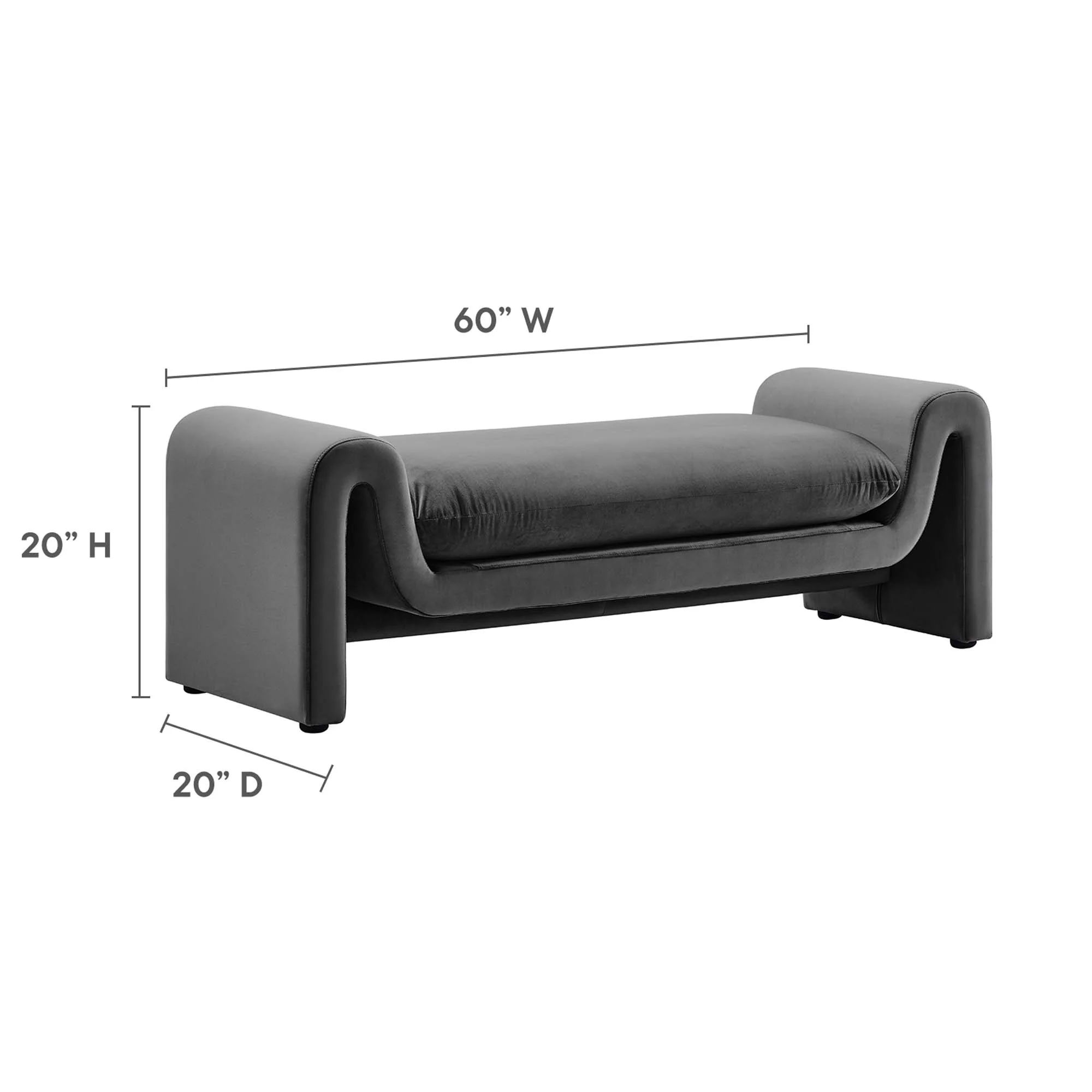 Waverly Performance Velvet Bench by Modway - Image 18