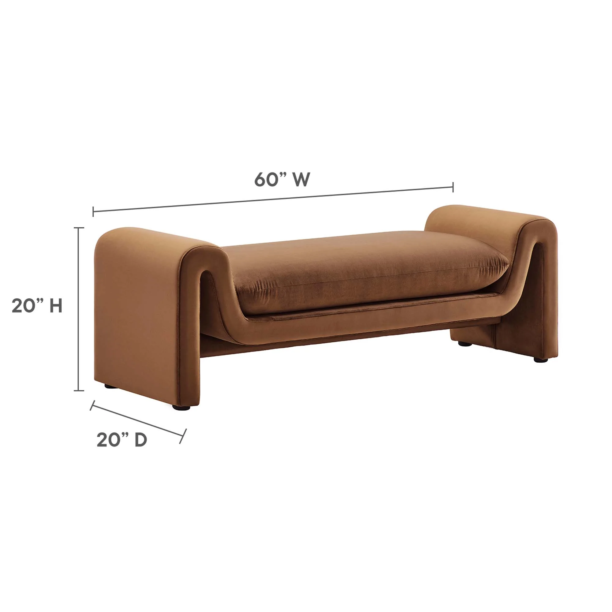 Waverly Performance Velvet Bench by Modway - Image 19