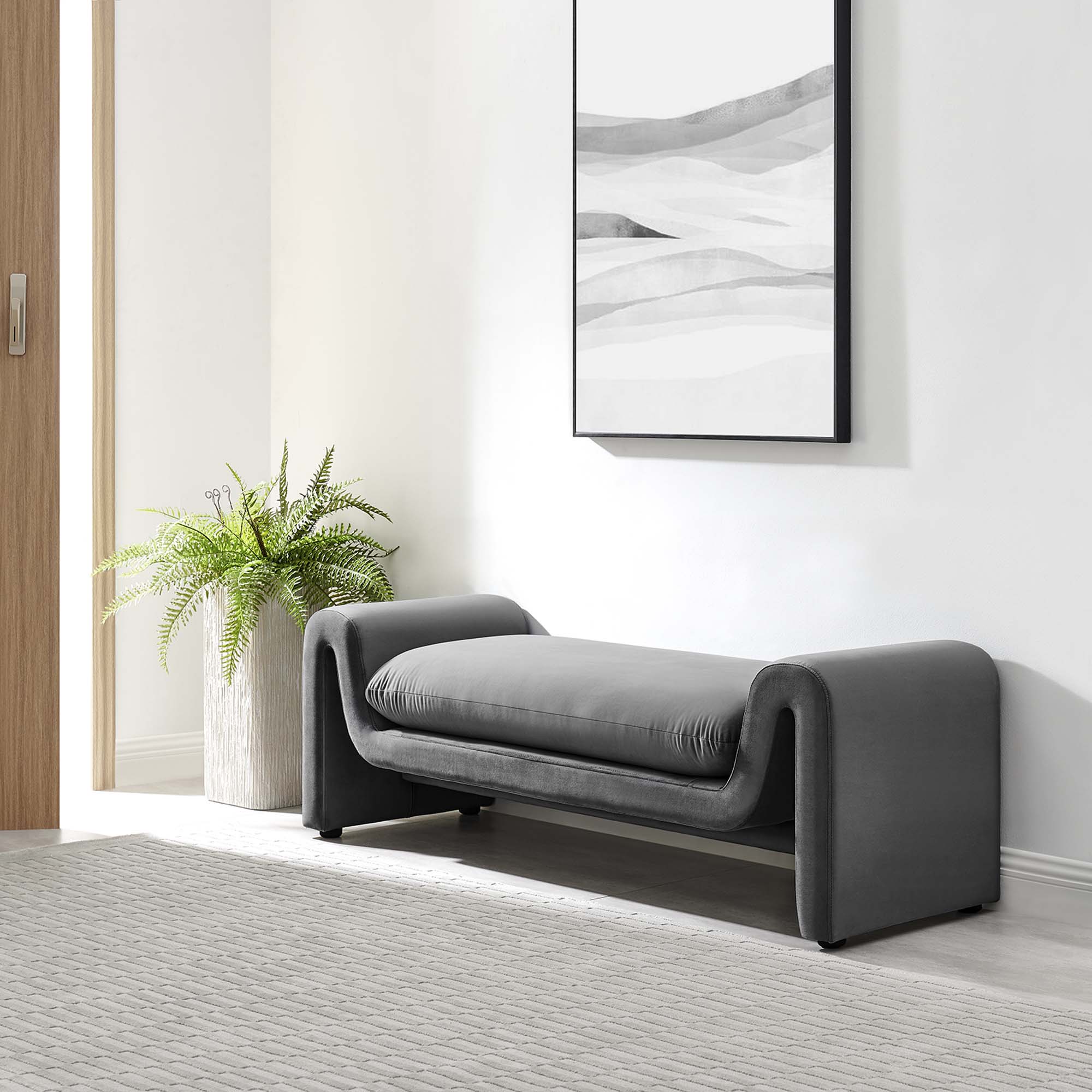 Waverly Performance Velvet Bench by Modway - Image 8
