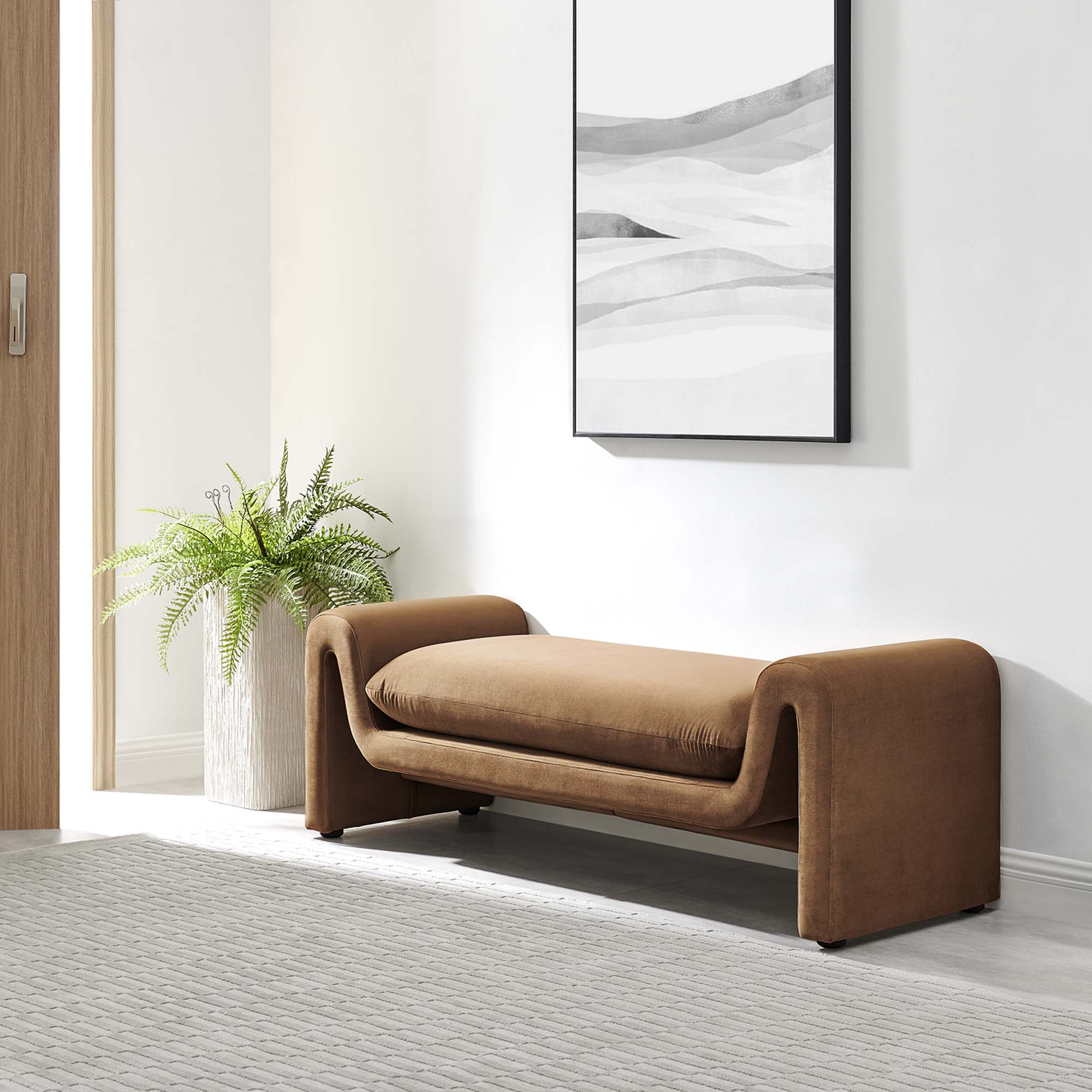 Waverly Performance Velvet Bench by Modway - Image 9