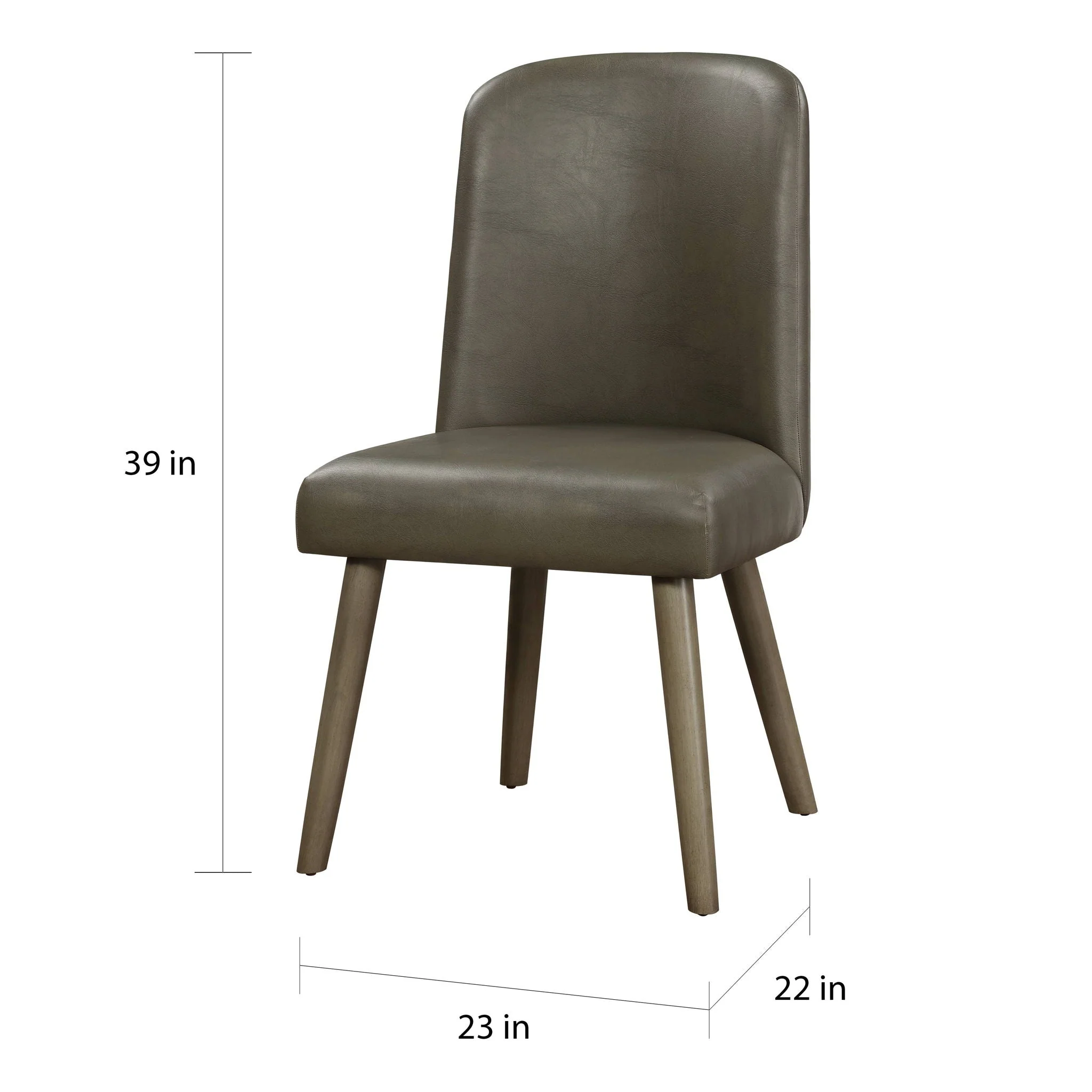 Waylon - Synthetic Leather Side Chair (Set of 2) - Gray / Oak - Image 2