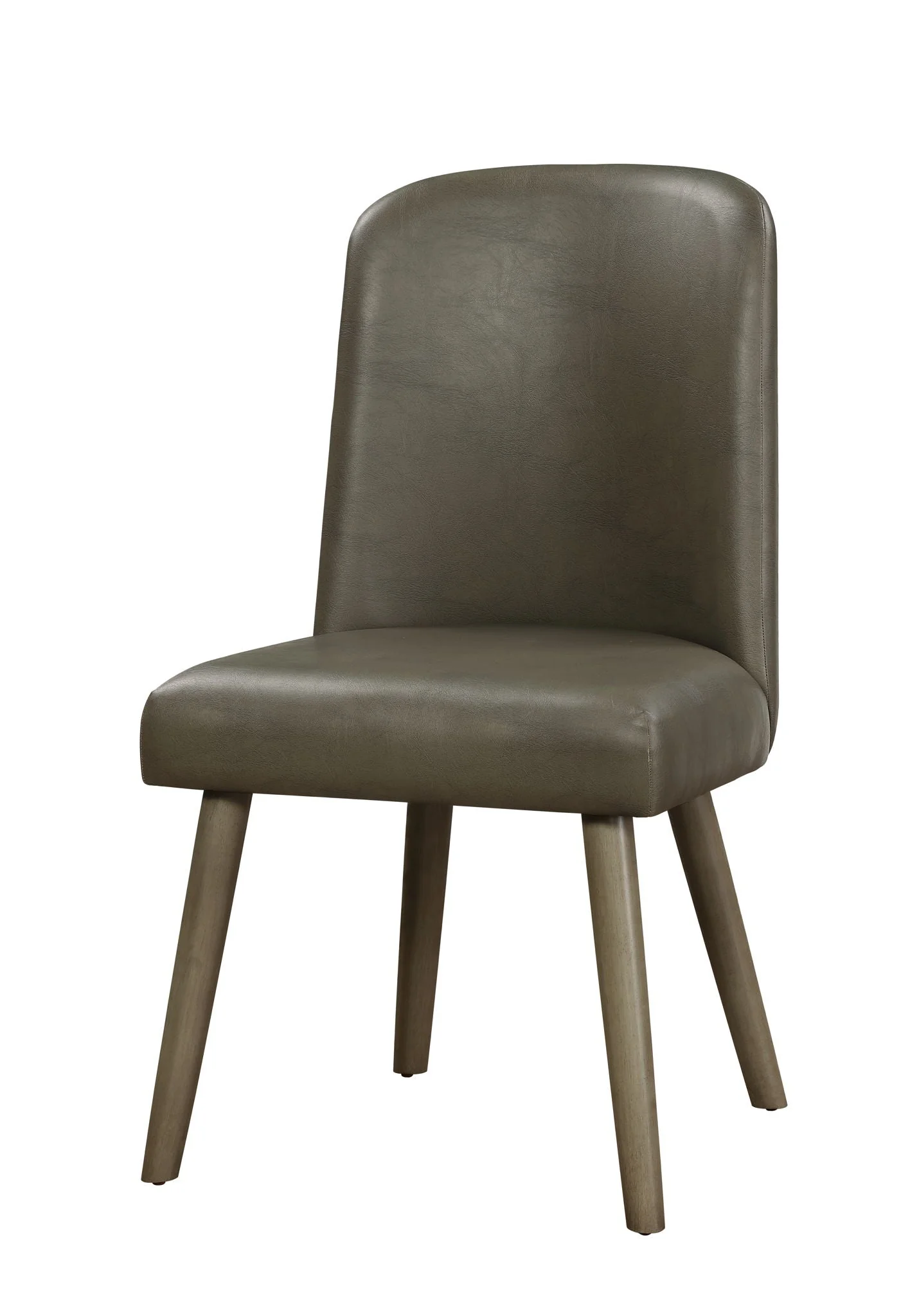 Waylon - Synthetic Leather Side Chair (Set of 2) - Gray / Oak - Image 3