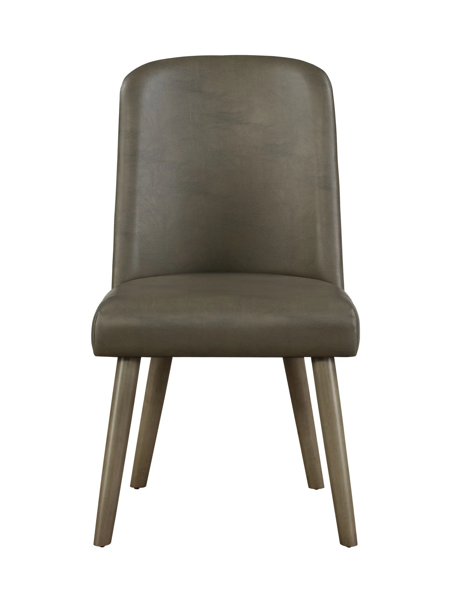 Waylon - Synthetic Leather Side Chair (Set of 2) - Gray / Oak - Image 4