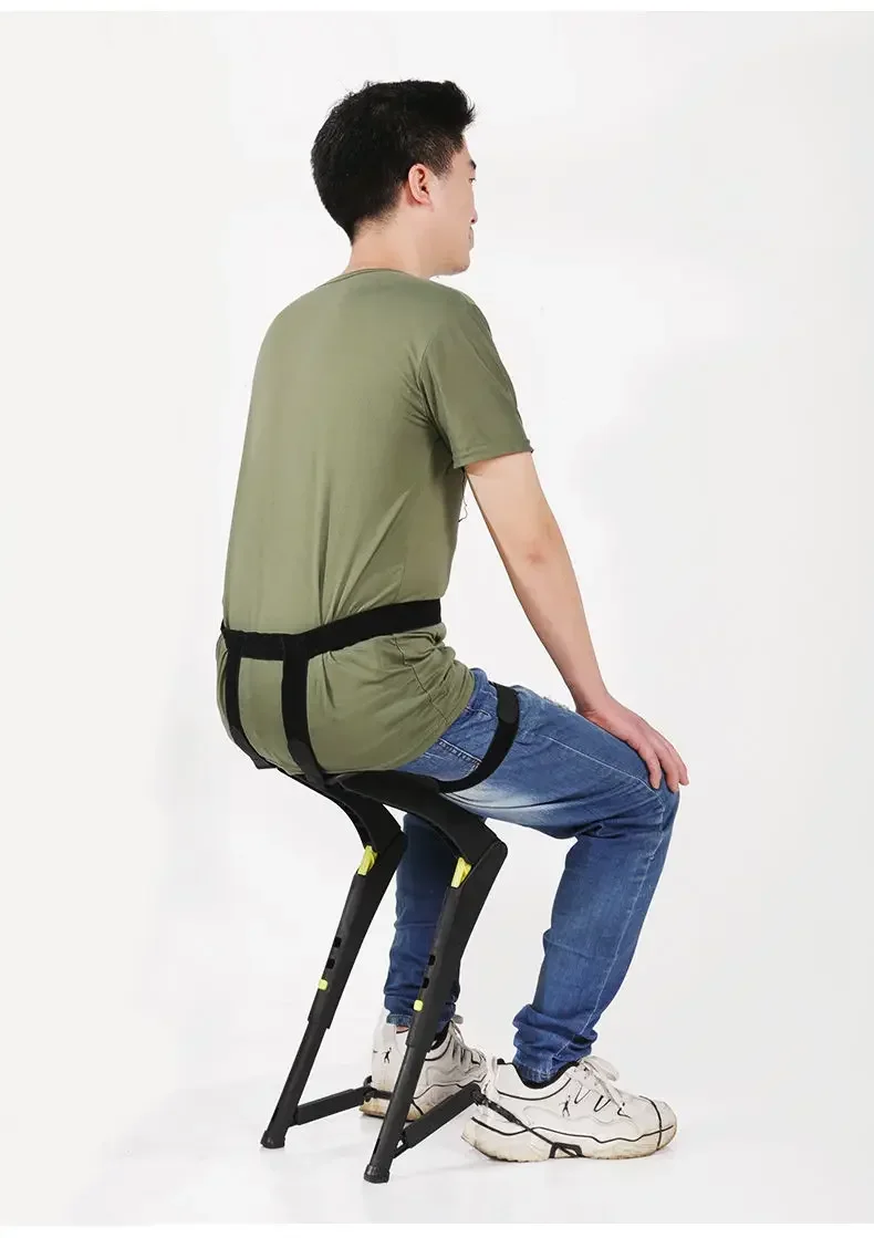 Wearable Exoskeleton Folding Chair Portable Outdoor Travel Seat Lightweight Stool - Image 6