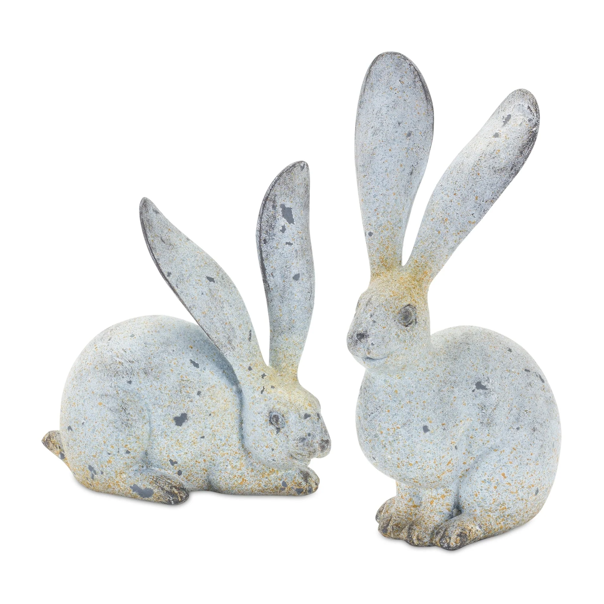 Weathered Stone Rabbit Statue with Distressed Finish (Set of 4) - Image 2
