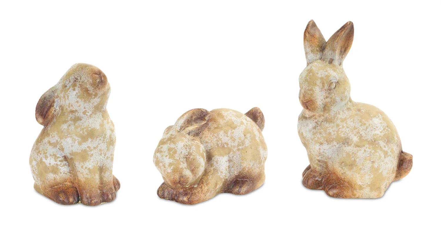 Weathered Terra Cotta Rabbit Garden Statue (Set of 6) - Image 2
