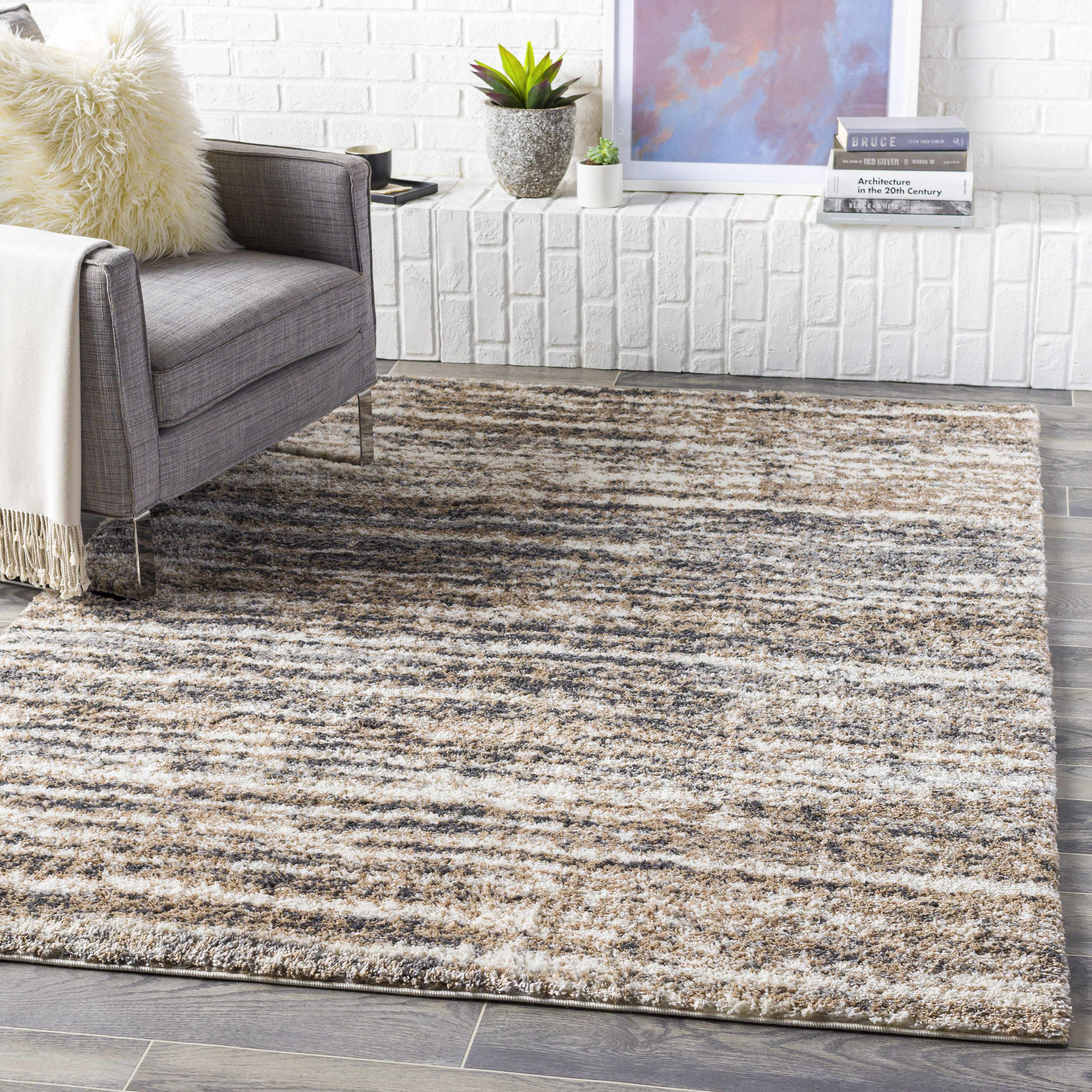 Weddin Striped Plush Area Rug - Image 2