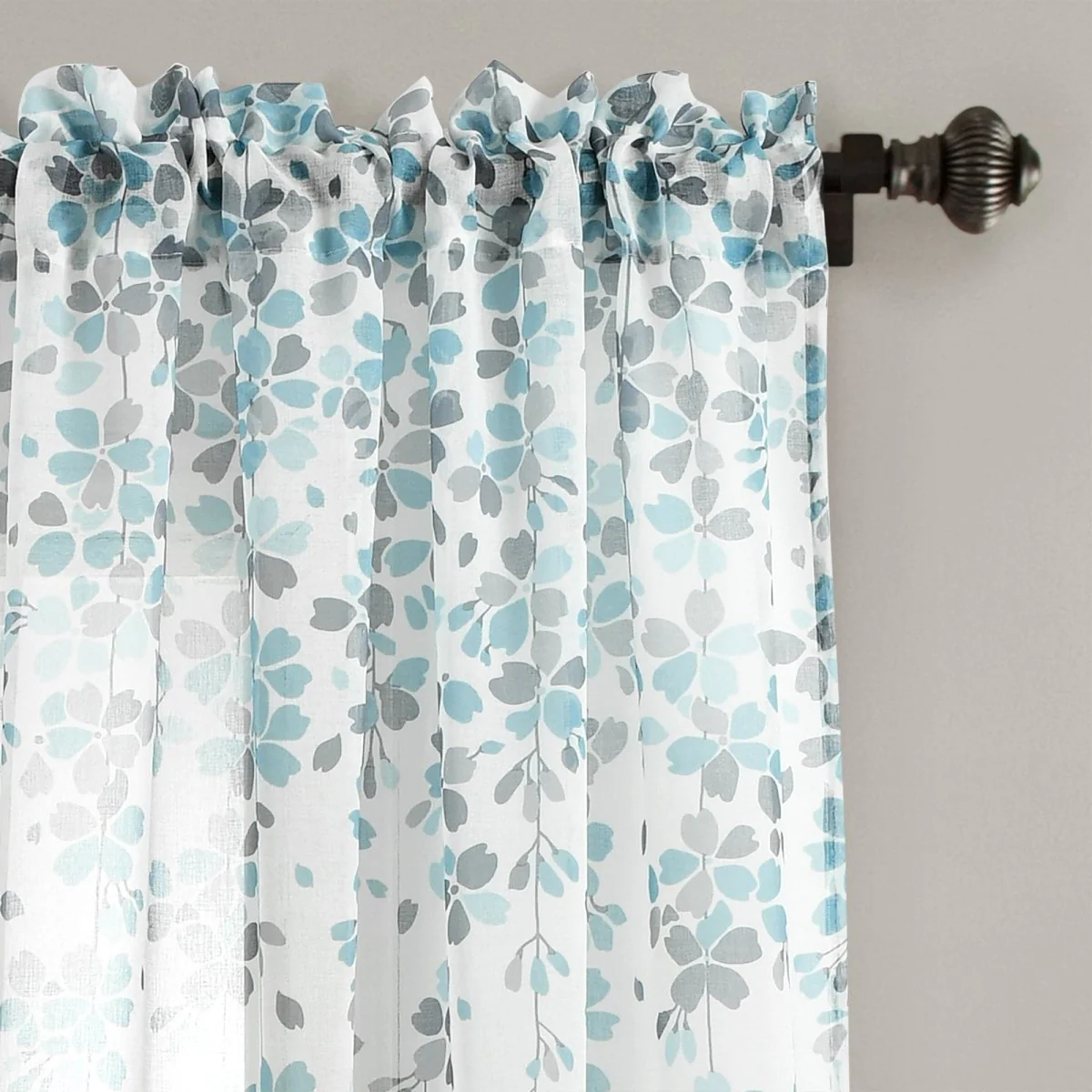 Weeping Flower Sheer Window Curtain Panel Set - Image 4