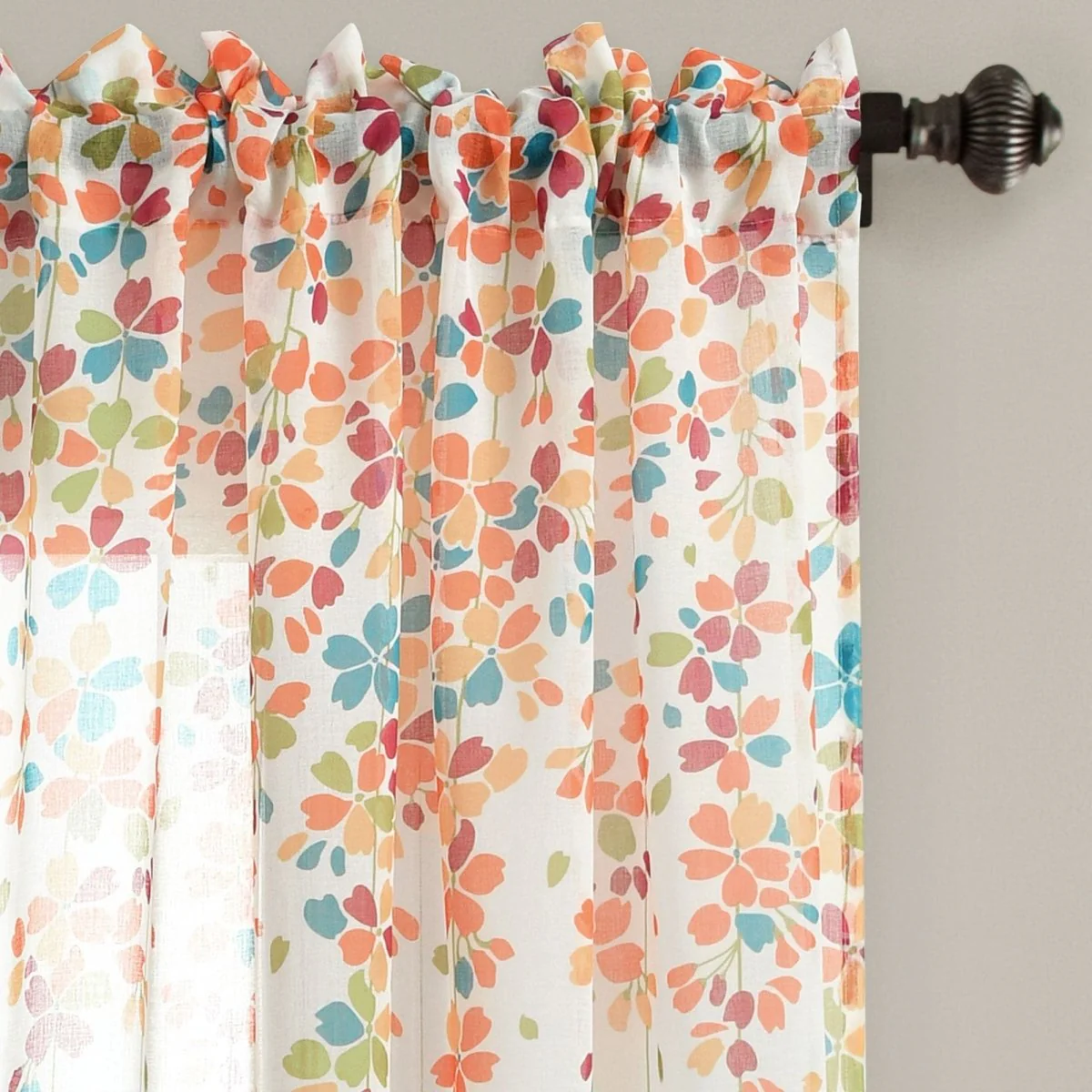 Weeping Flower Sheer Window Curtain Panel Set - Image 5