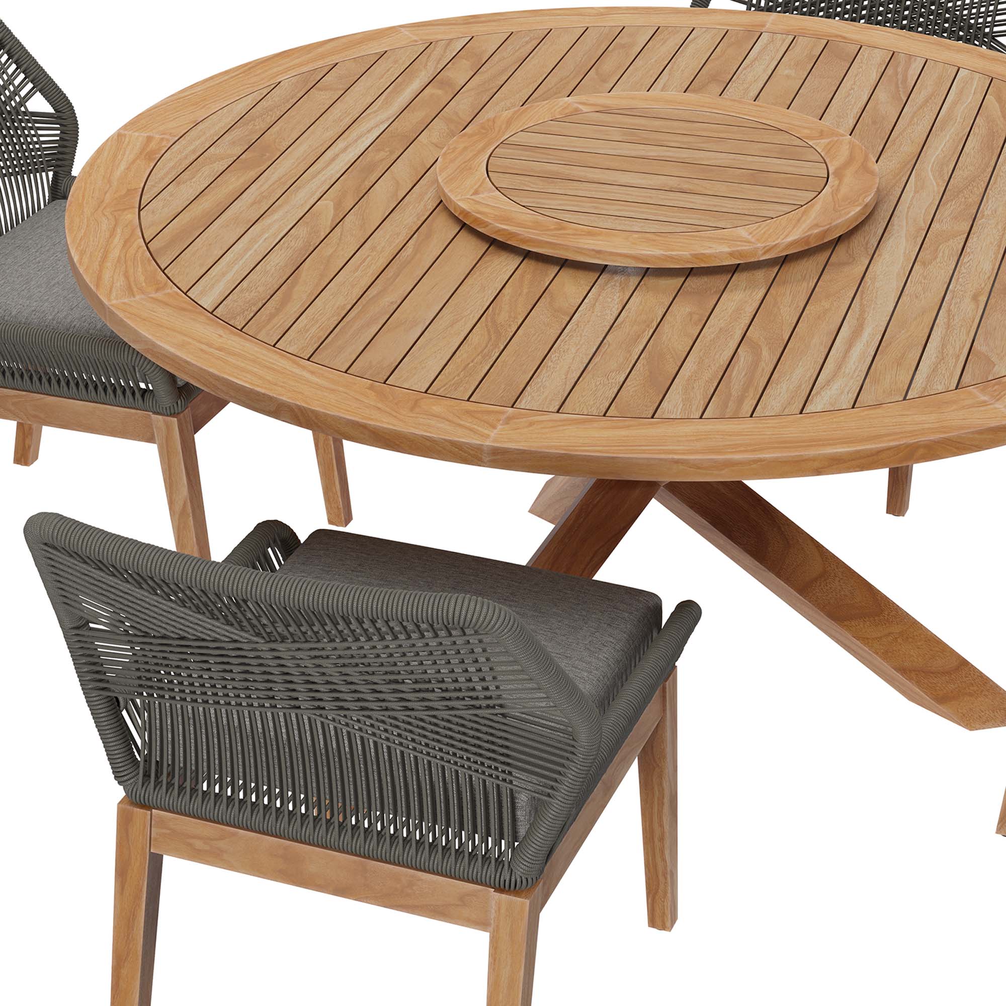 Wellspring 5-Piece Outdoor Patio Teak Wood Dining Set by Modway - Image 14