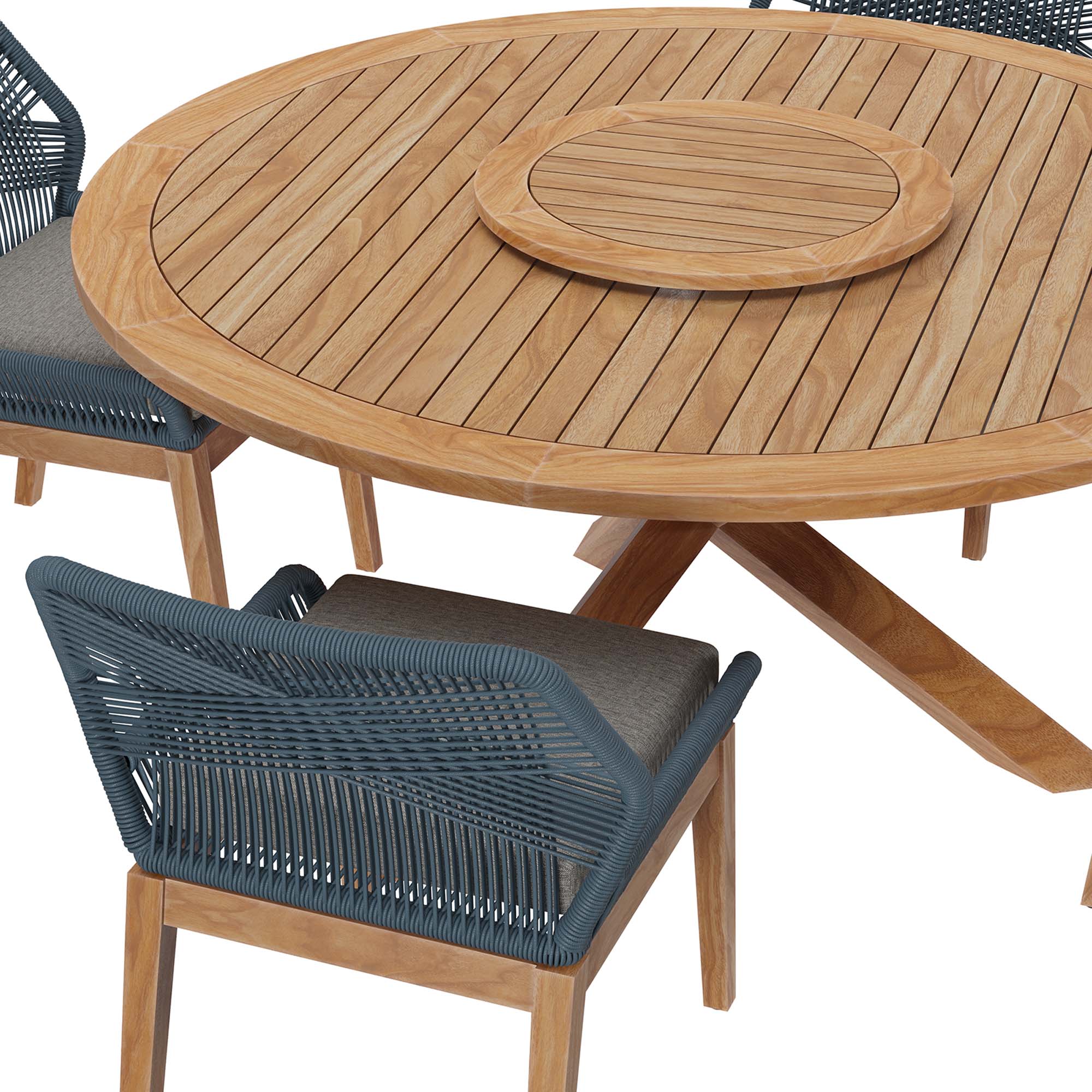 Wellspring 5-Piece Outdoor Patio Teak Wood Dining Set by Modway - Image 15