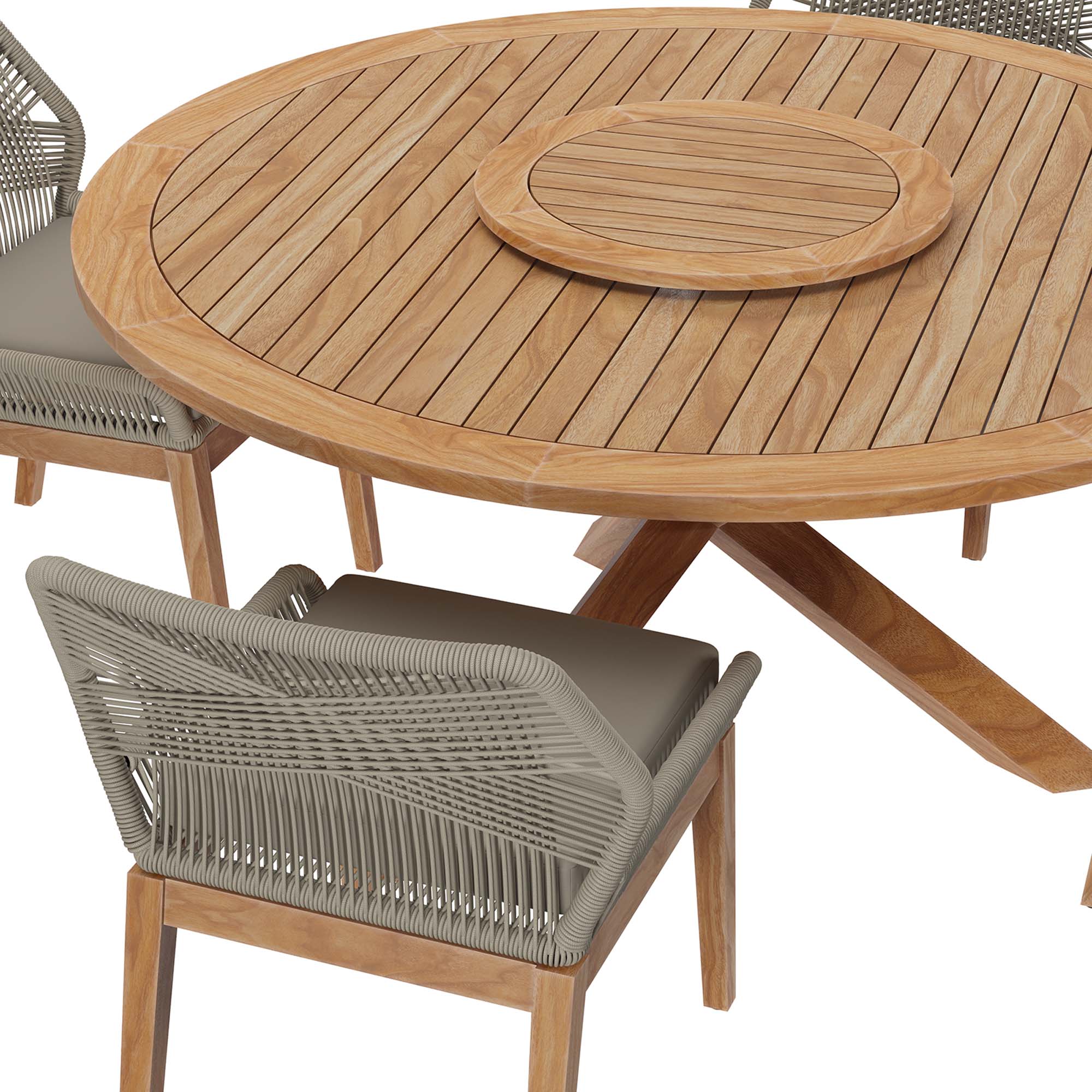 Wellspring 5-Piece Outdoor Patio Teak Wood Dining Set by Modway - Image 4