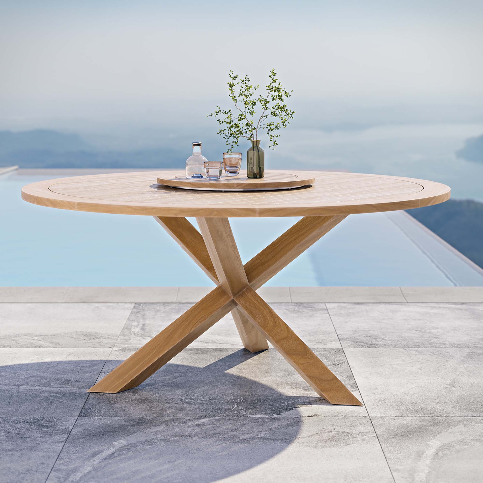 Wellspring 63" Outdoor Patio Teak Wood Dining Table by Modway - Image 5