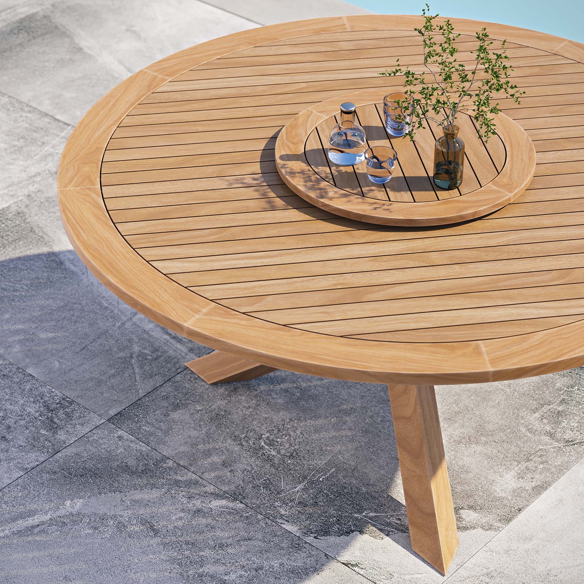 Wellspring 63" Outdoor Patio Teak Wood Dining Table by Modway - Image 6
