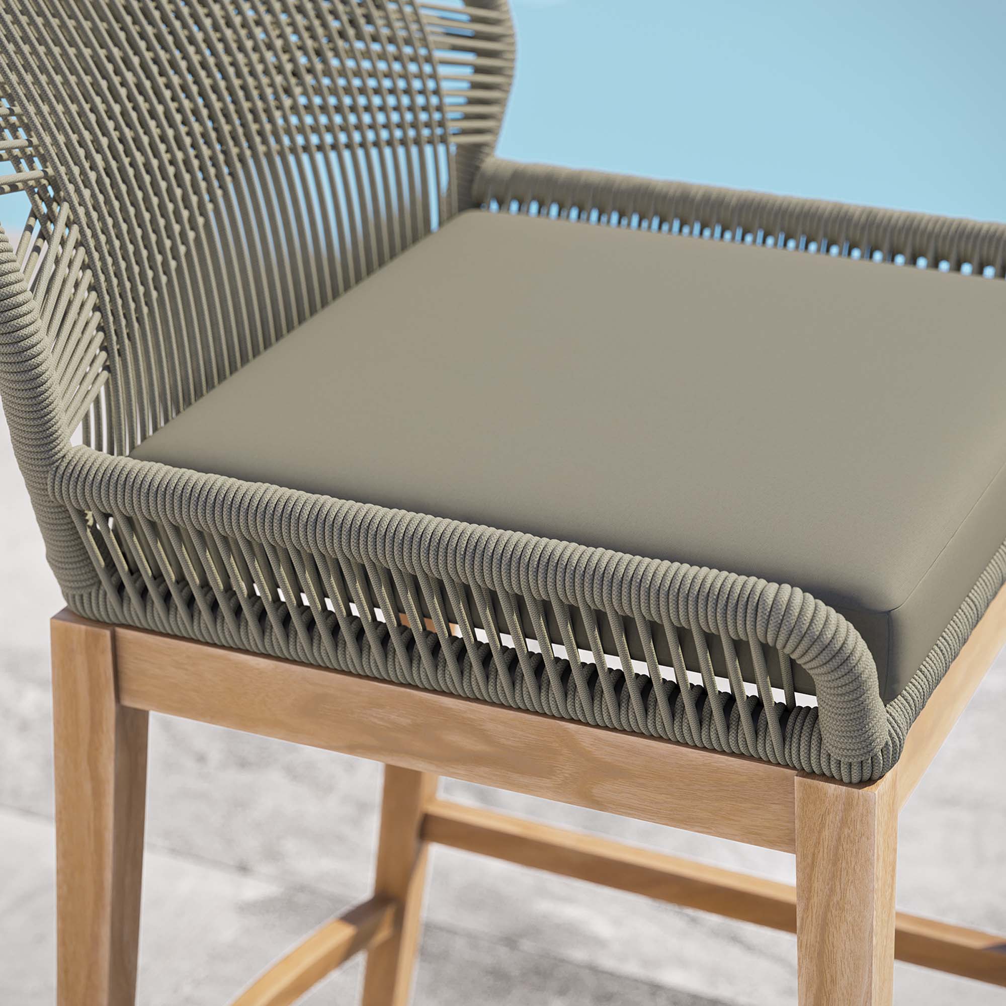 Wellspring Outdoor Patio Teak Wood Bar Stool by Modway - Image 7