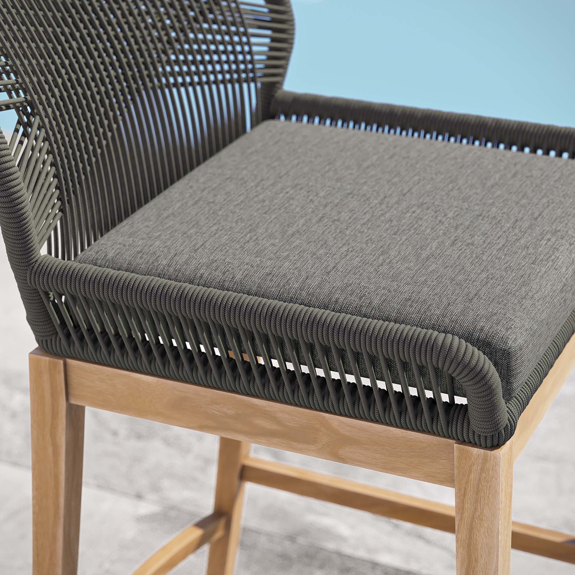 Wellspring Outdoor Patio Teak Wood Bar Stool by Modway - Image 8