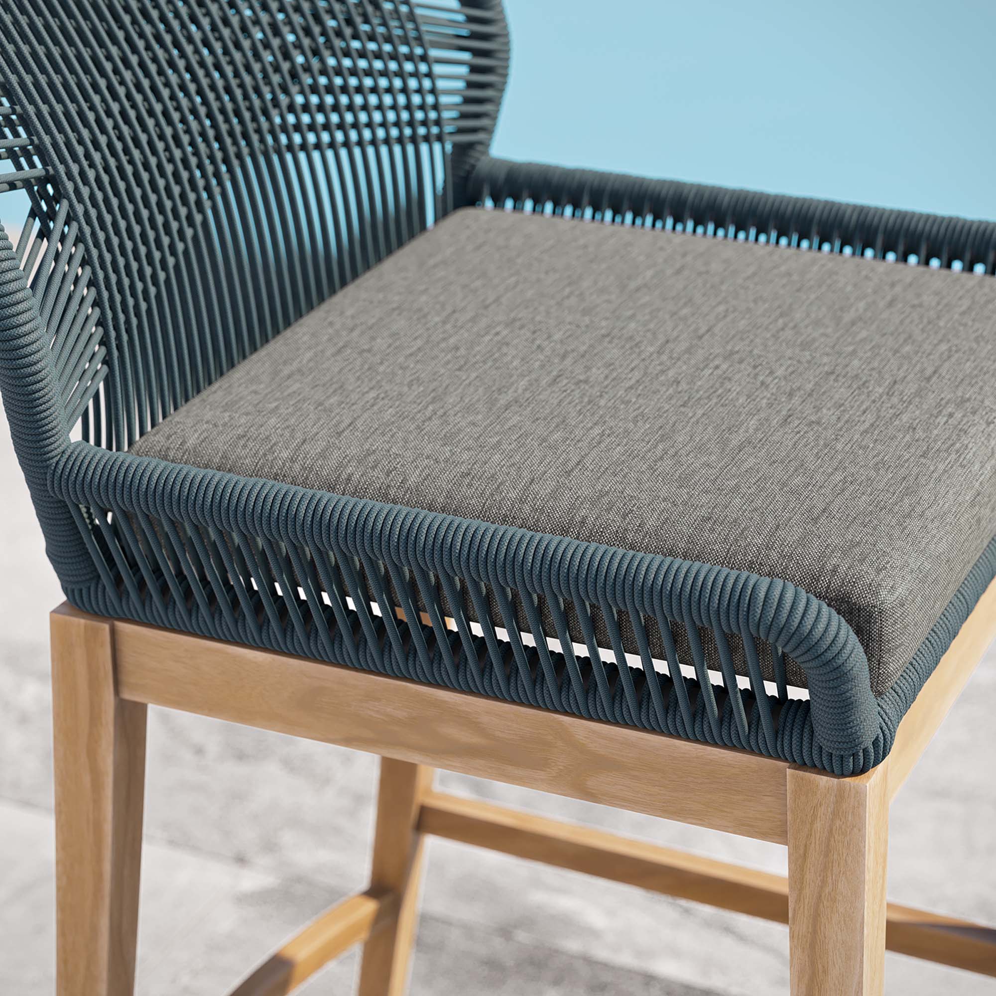 Wellspring Outdoor Patio Teak Wood Bar Stool by Modway - Image 9
