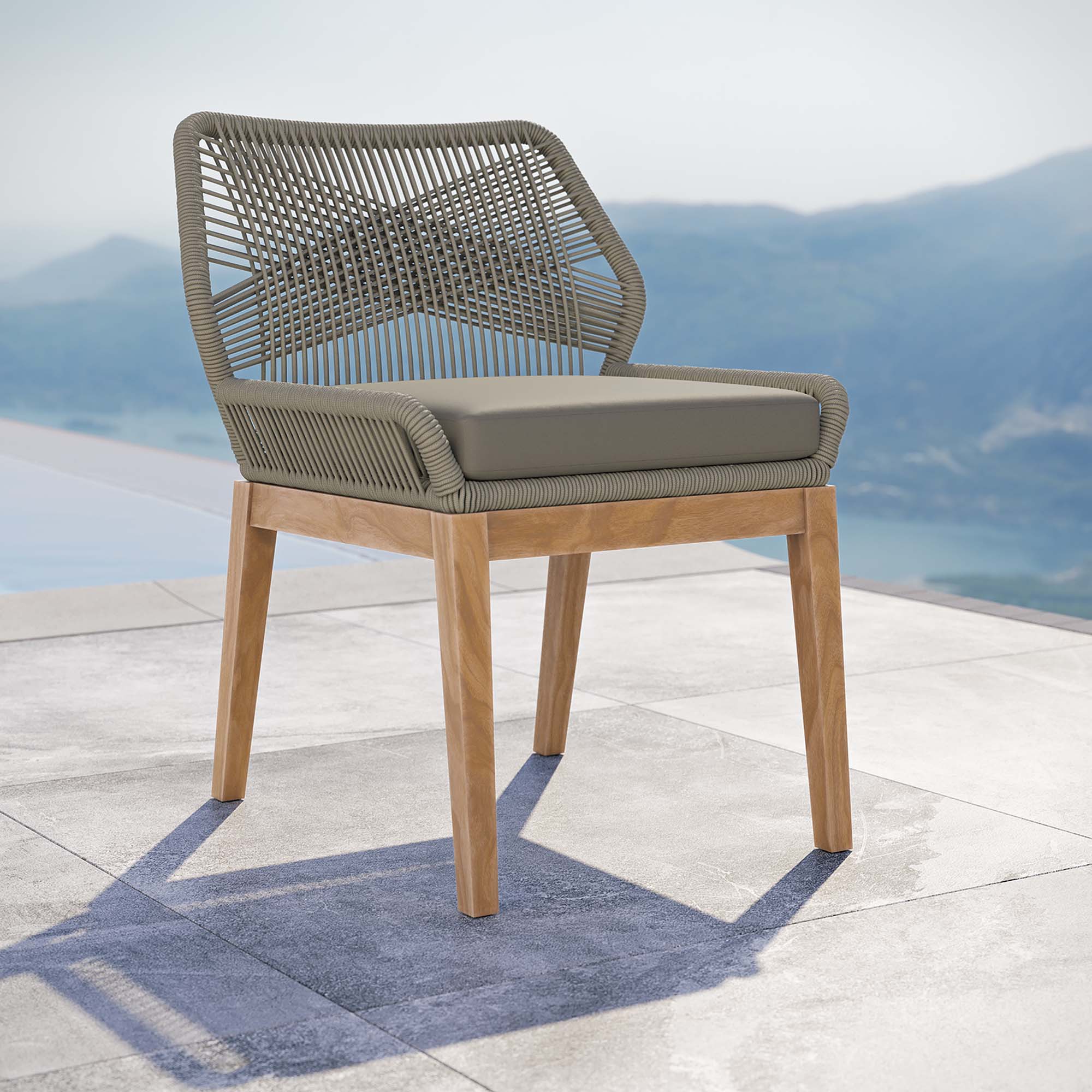 Wellspring Outdoor Patio Teak Wood Dining Chair by Modway - Image 10