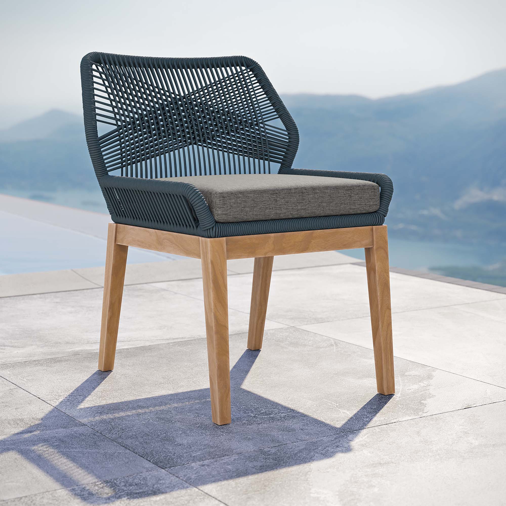 Wellspring Outdoor Patio Teak Wood Dining Chair by Modway - Image 6