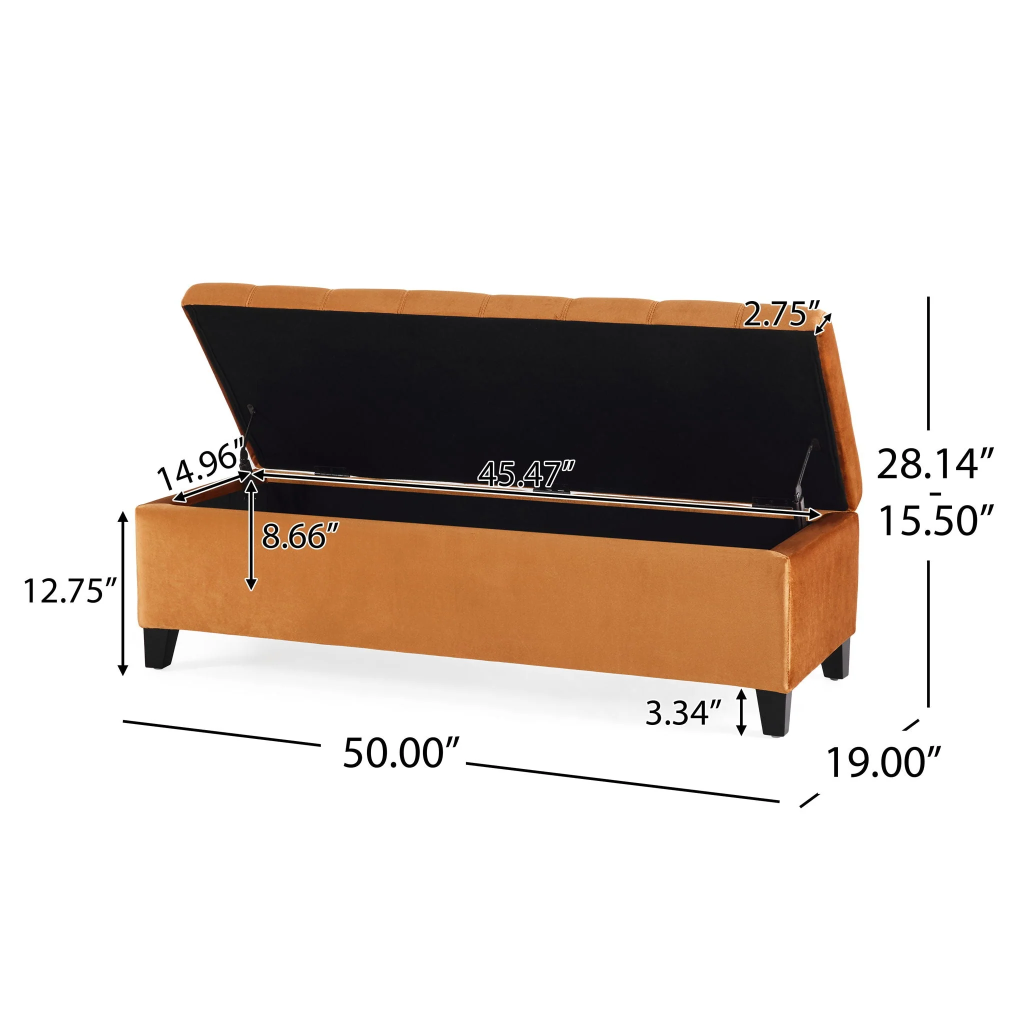Wendover Elegant Tufted Storage Bench With Lift-Up Top And Birch Wood Legs - Image 11