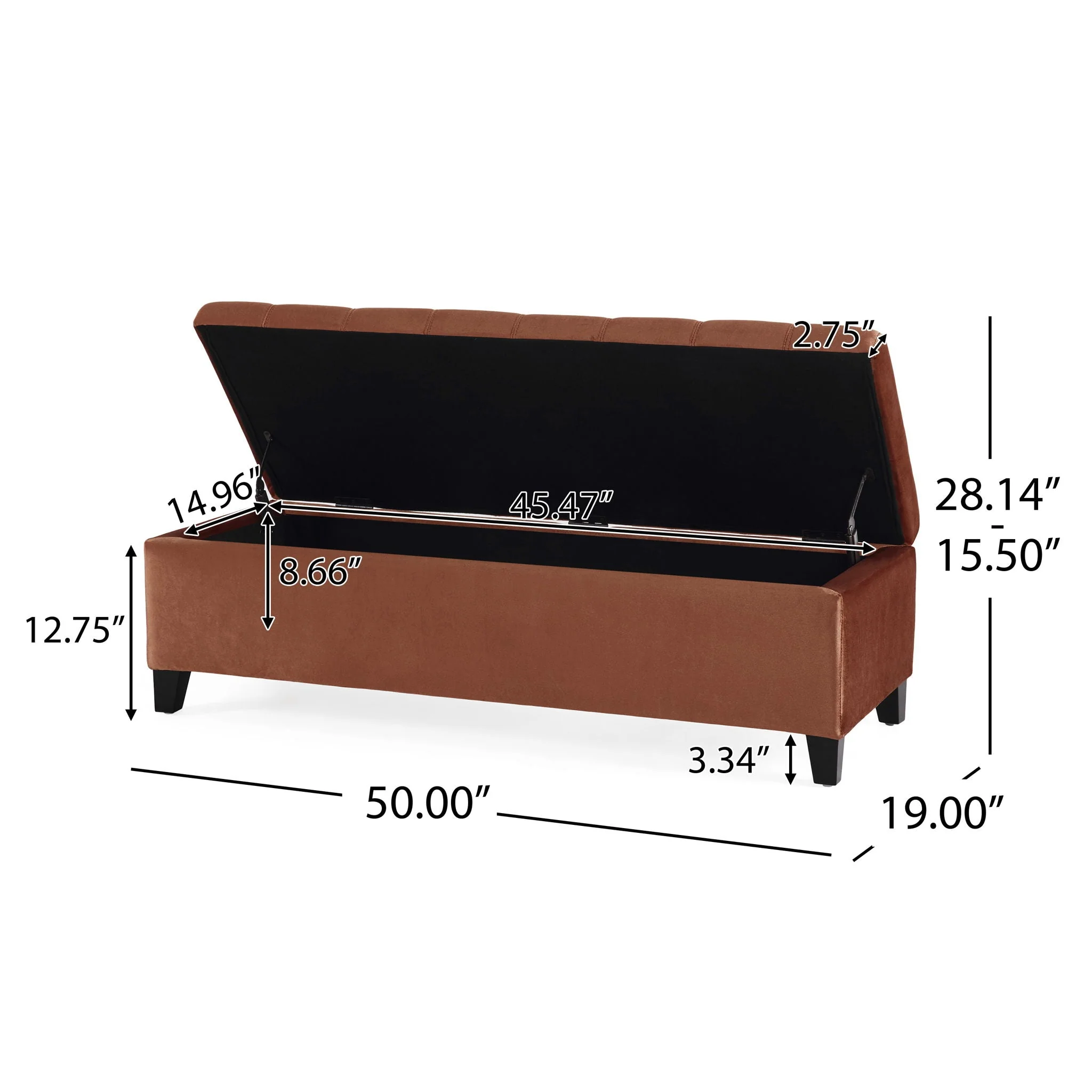 Wendover Elegant Tufted Storage Bench With Lift-Up Top And Birch Wood Legs - Image 12