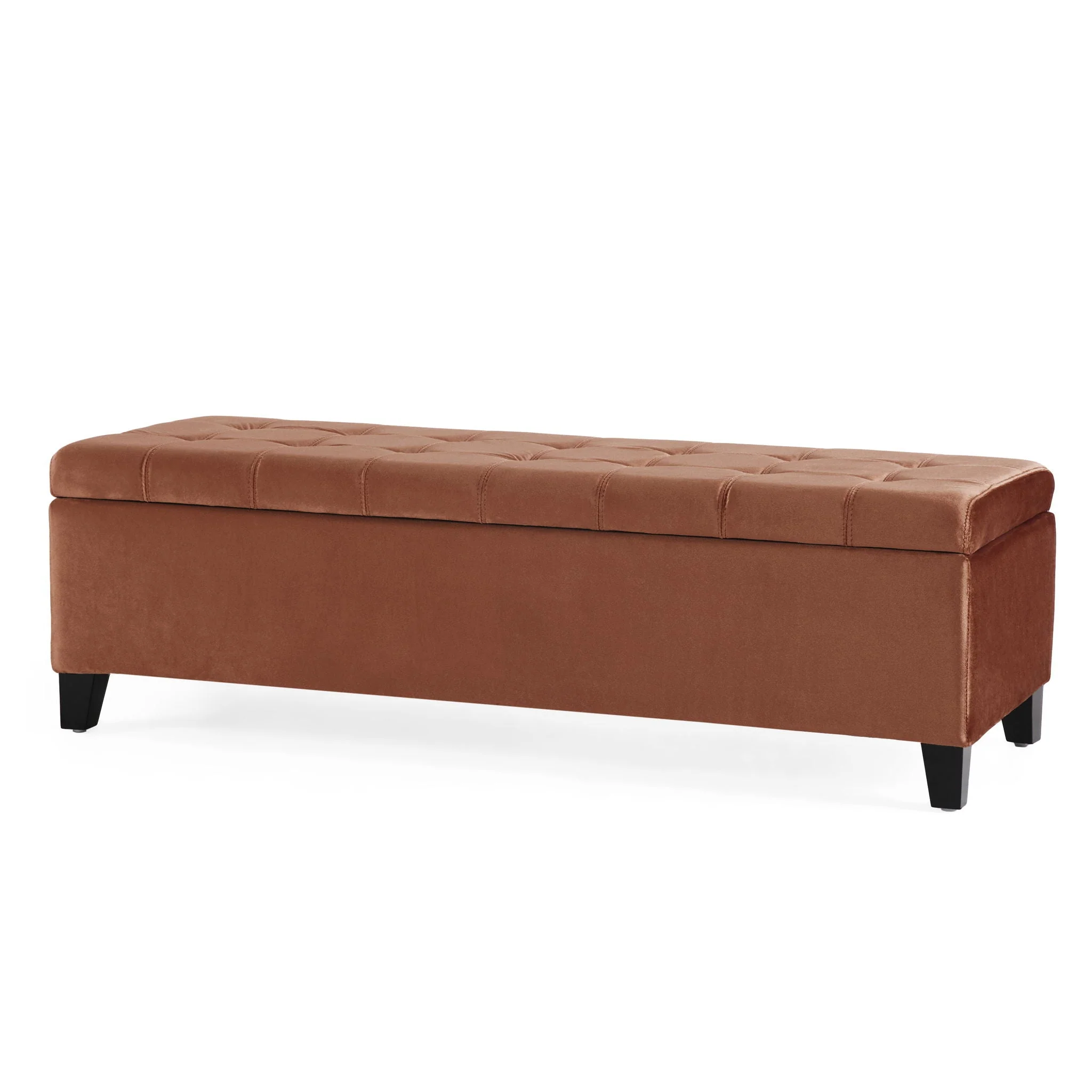 Wendover Elegant Tufted Storage Bench With Lift-Up Top And Birch Wood Legs - Image 2