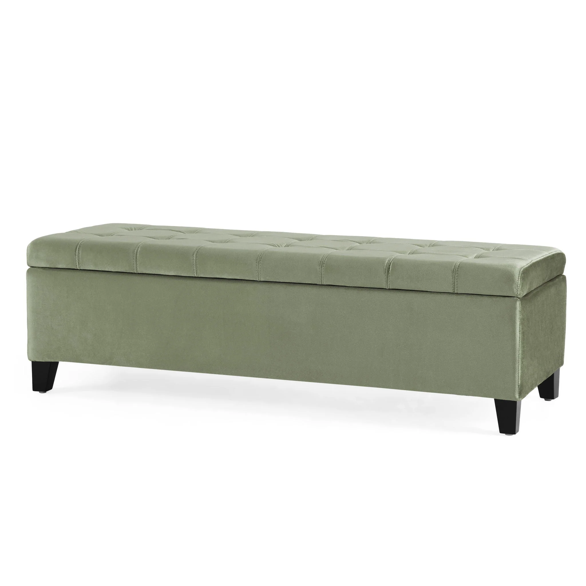 Wendover Elegant Tufted Storage Bench With Lift-Up Top And Birch Wood Legs - Image 3