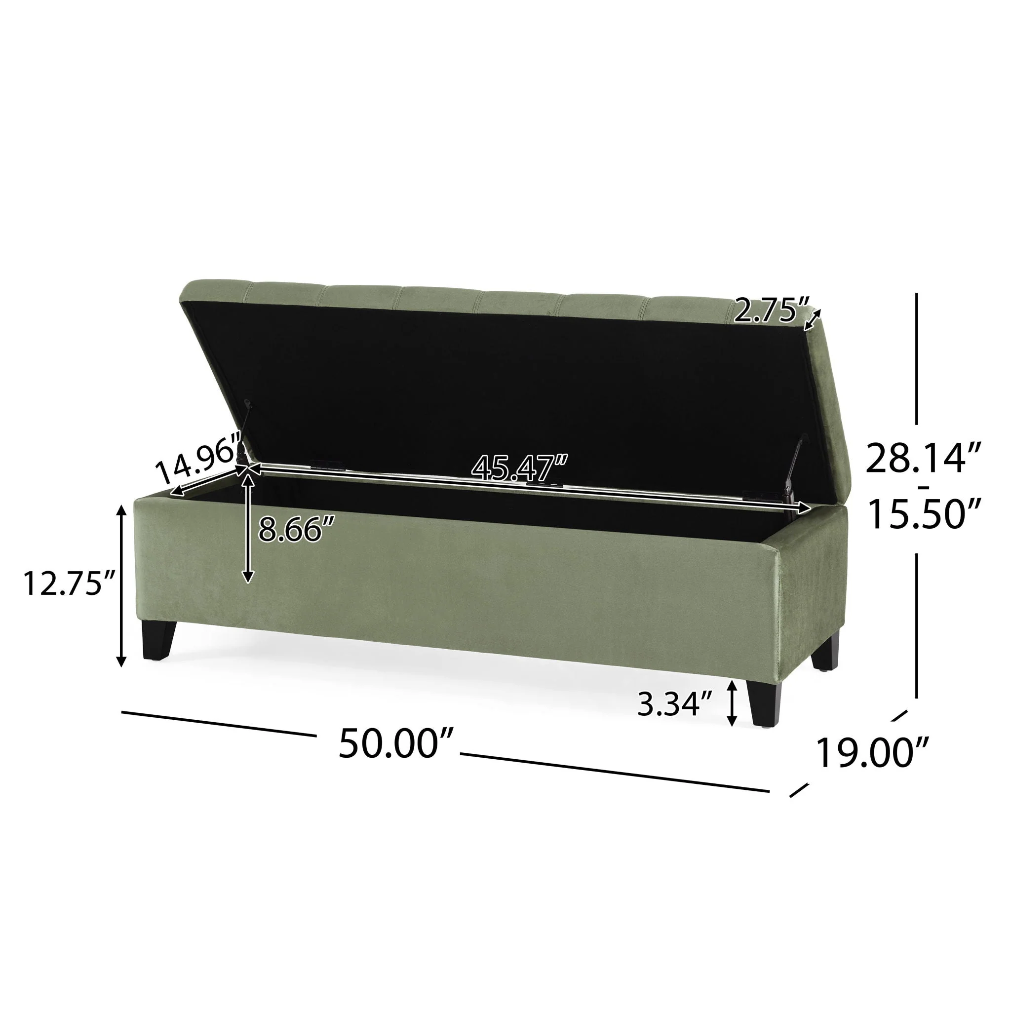 Wendover Elegant Tufted Storage Bench With Lift-Up Top And Birch Wood Legs - Image 5