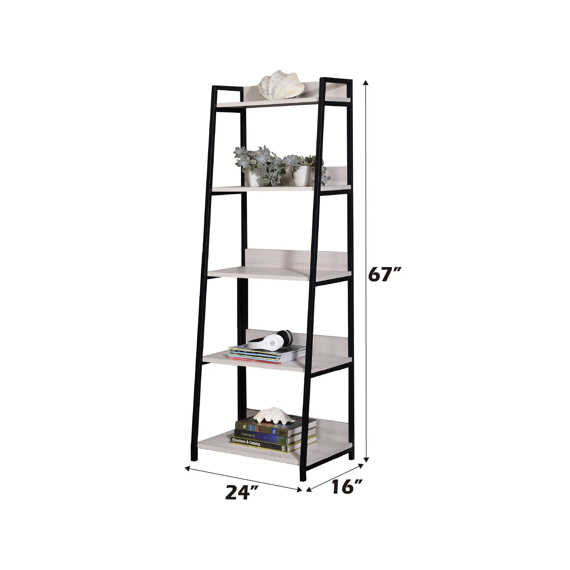 Wendral Natural & Black Finish 24"W Bookshelf - Image 3