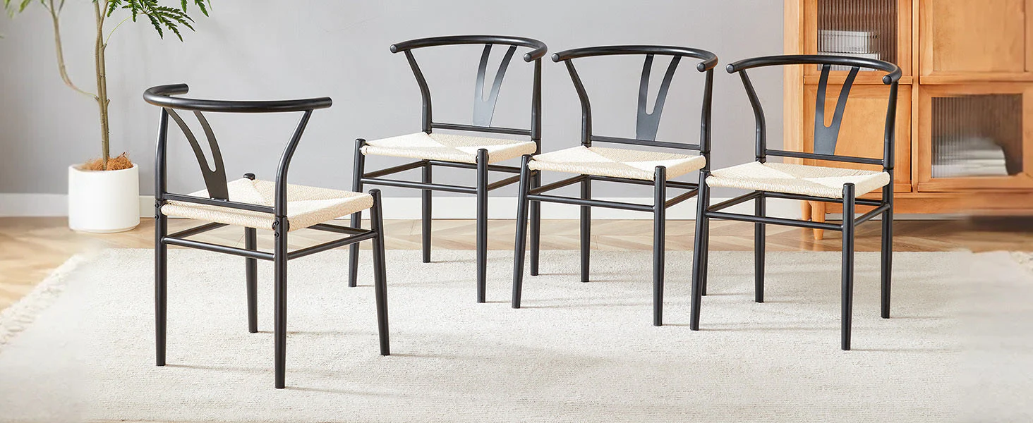Wesborn Chair - Y-Shaped Medieval Style Armchair for Dining Table, Set of 4 - Image 27