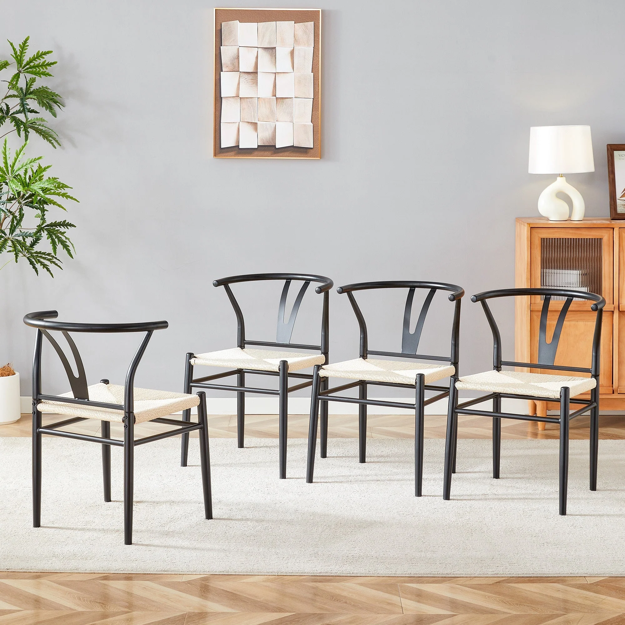 Wesborn Chair - Y-Shaped Medieval Style Armchair for Dining Table, Set of 4 - Image 5