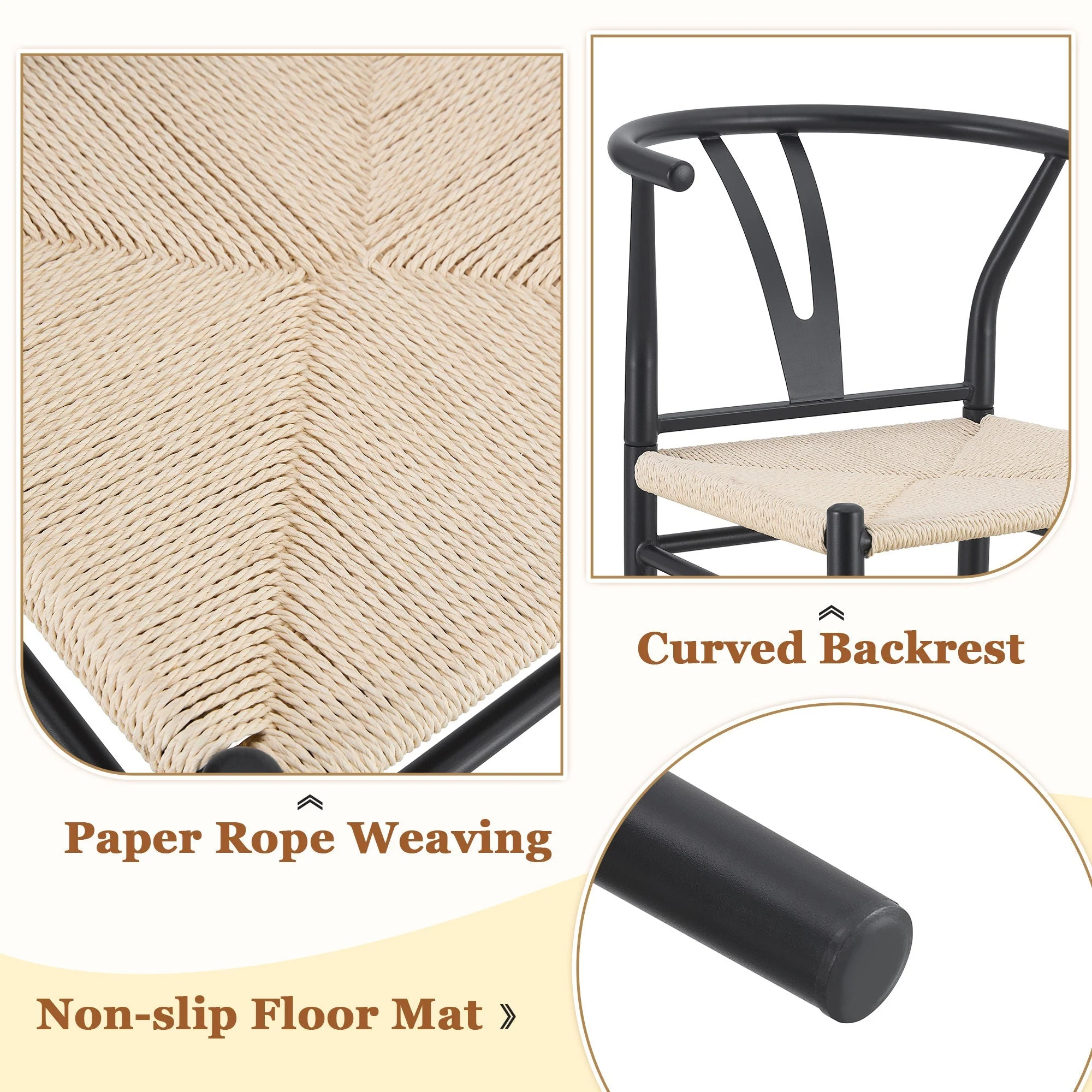 Wesborn Chair - Y-Shaped Medieval Style Armchair for Dining Table, Set of 4 - Image 8