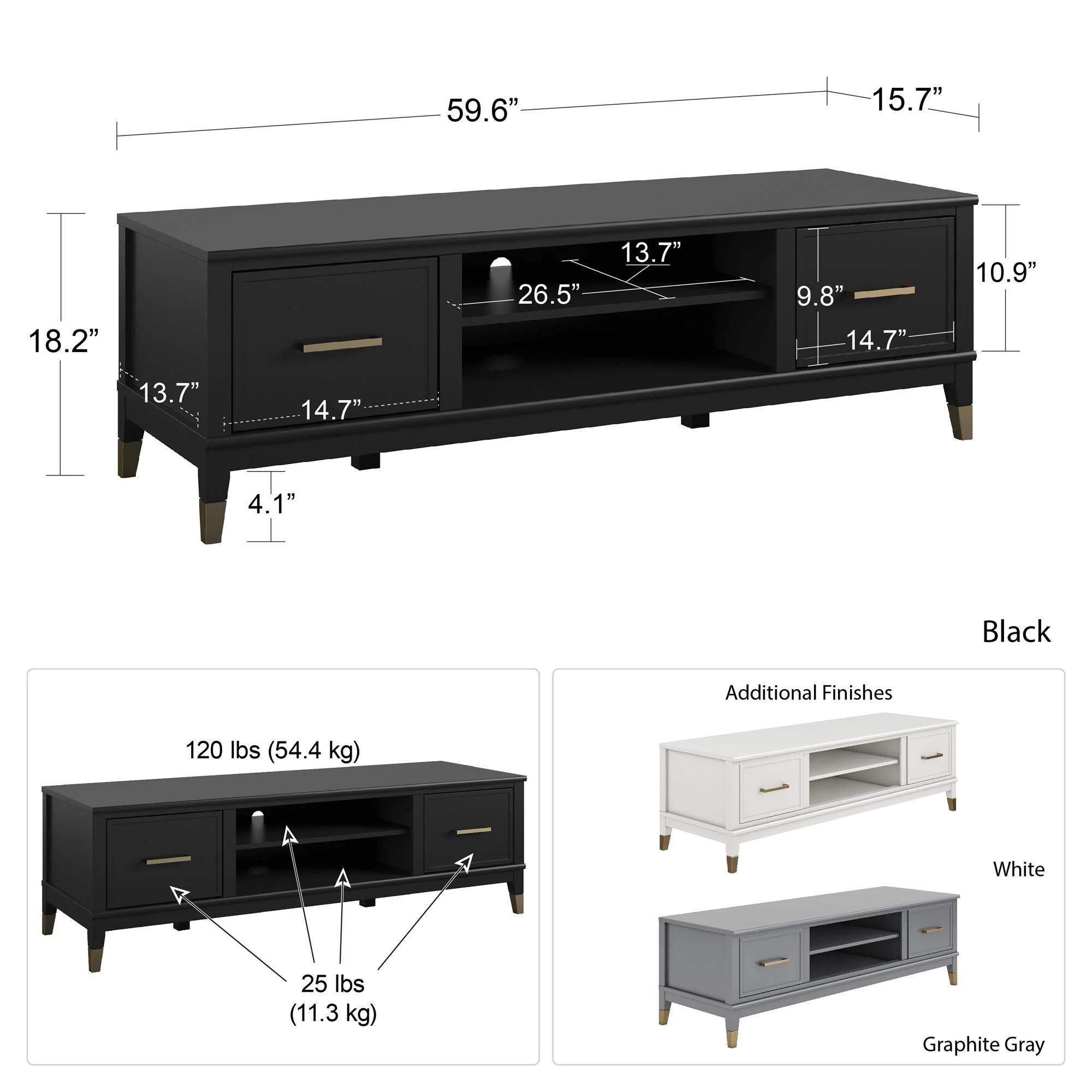 Westerleigh - TV Stand - Dark Gray - Image 3