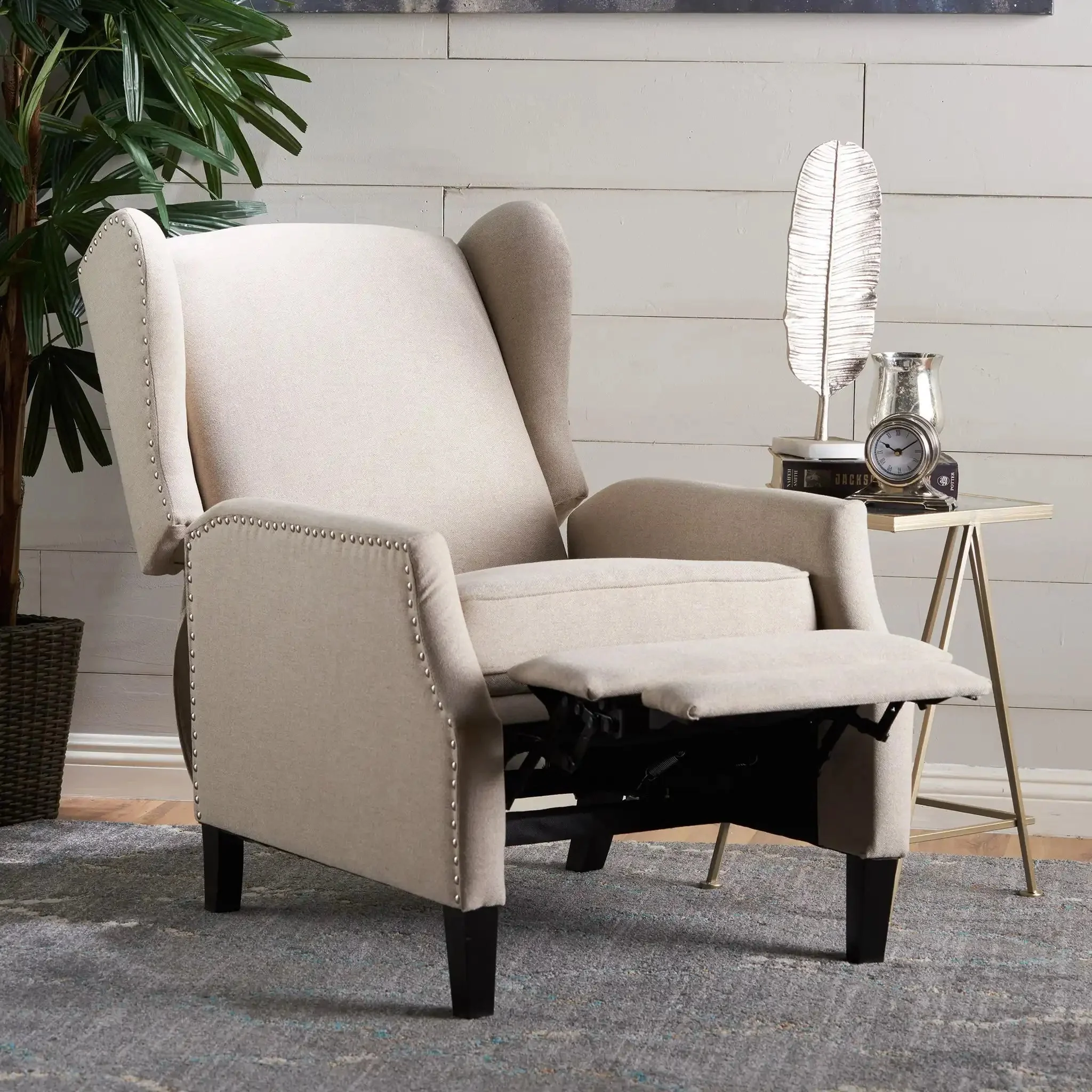 Westeros Wing Back Fabric Upholstered Recliner - Image 12