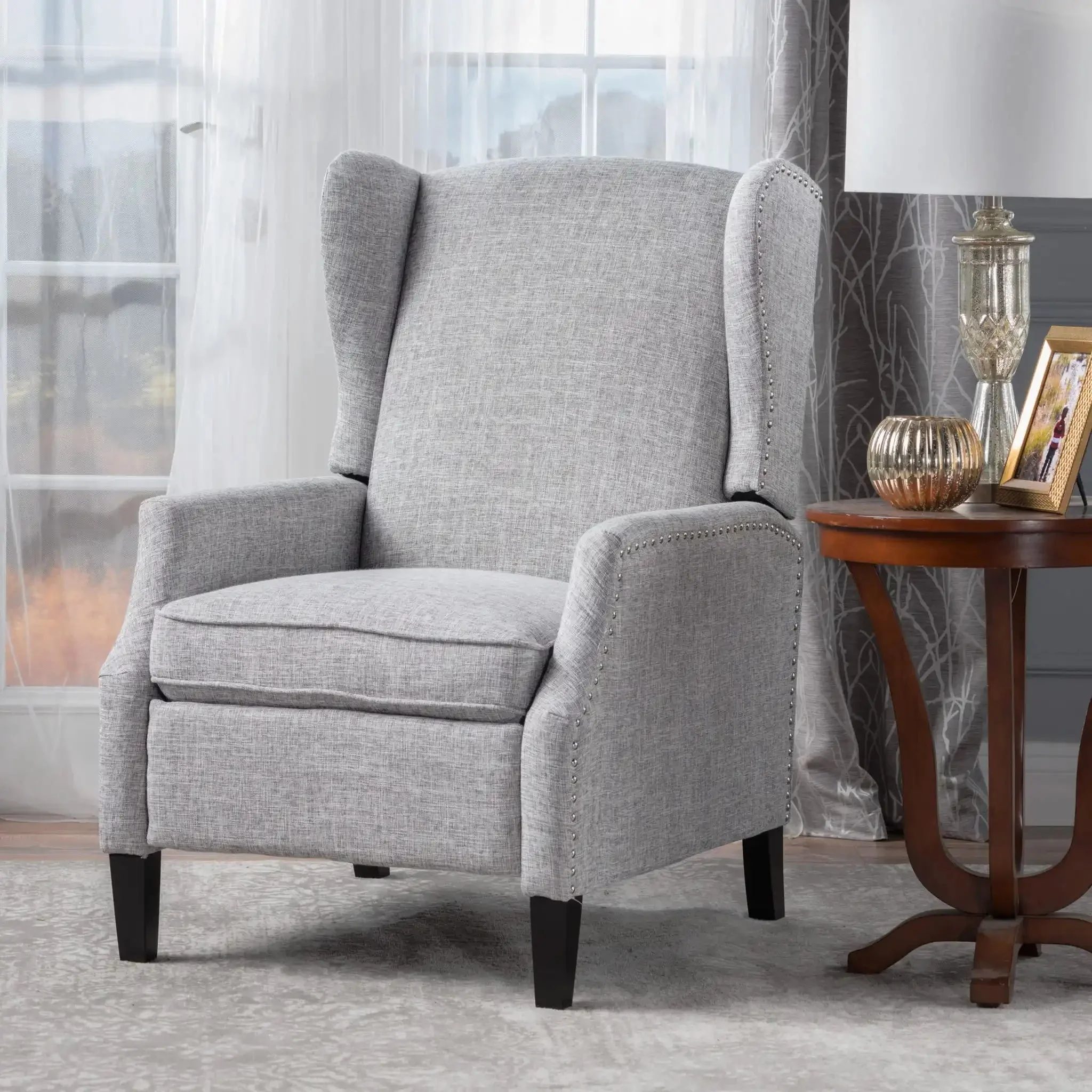 Westeros Wing Back Fabric Upholstered Recliner - Image 9