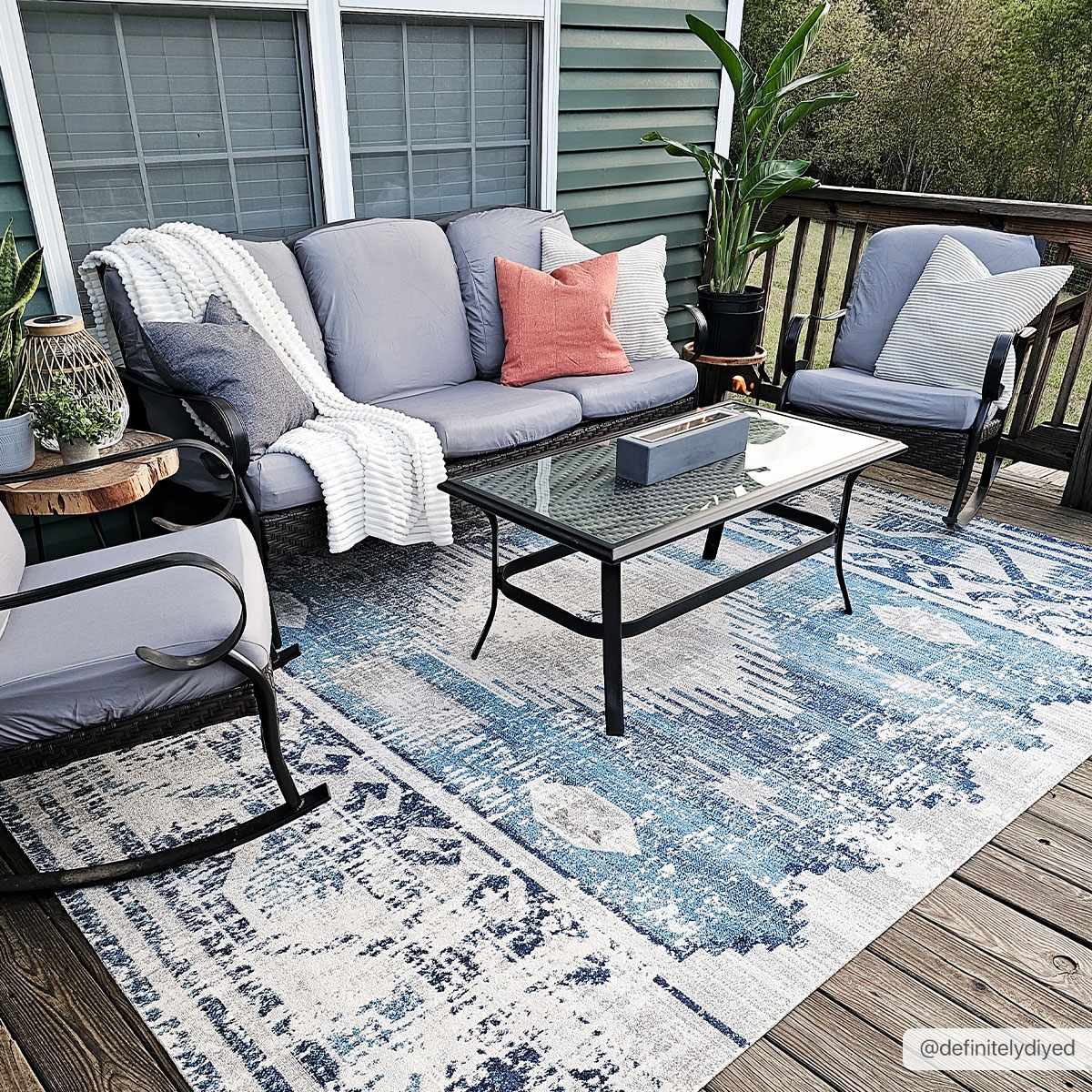 Westmount Denim Aztec Area Rug - Image 2