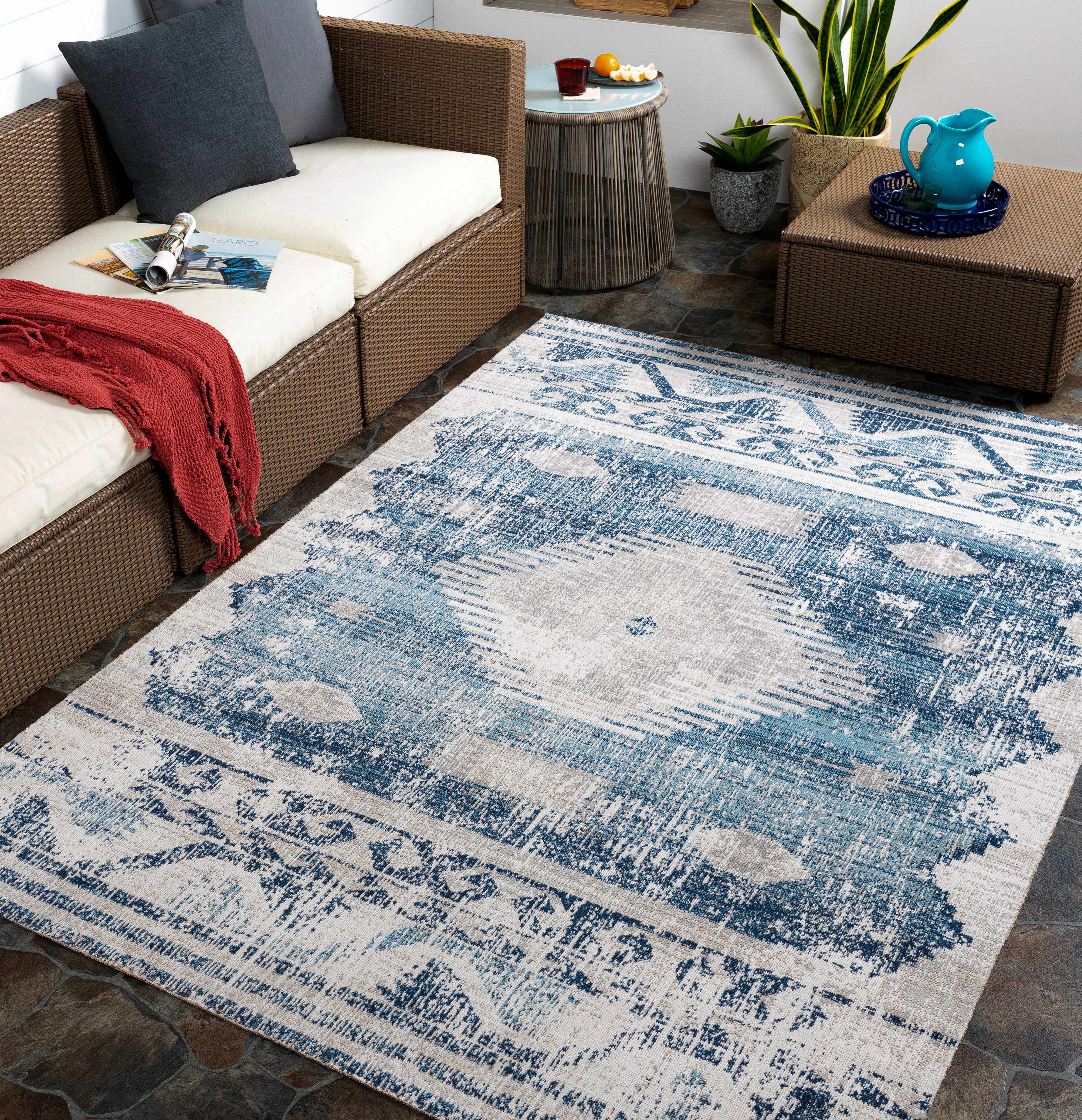 Westmount Denim Aztec Area Rug - Image 3