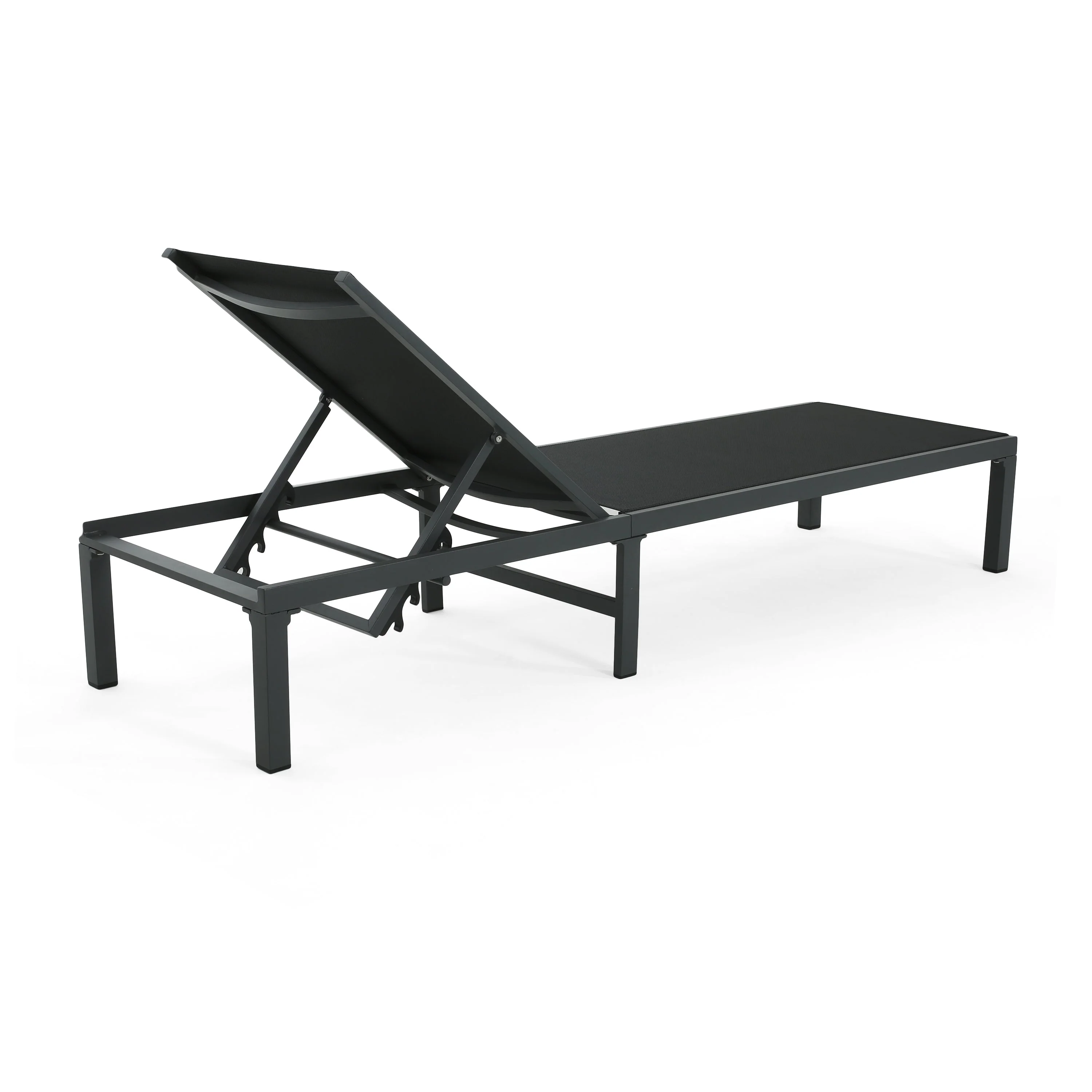 Westport Adjustable Outdoor Chaise Lounge Set of 2 Black Aluminum Frame - Image 11