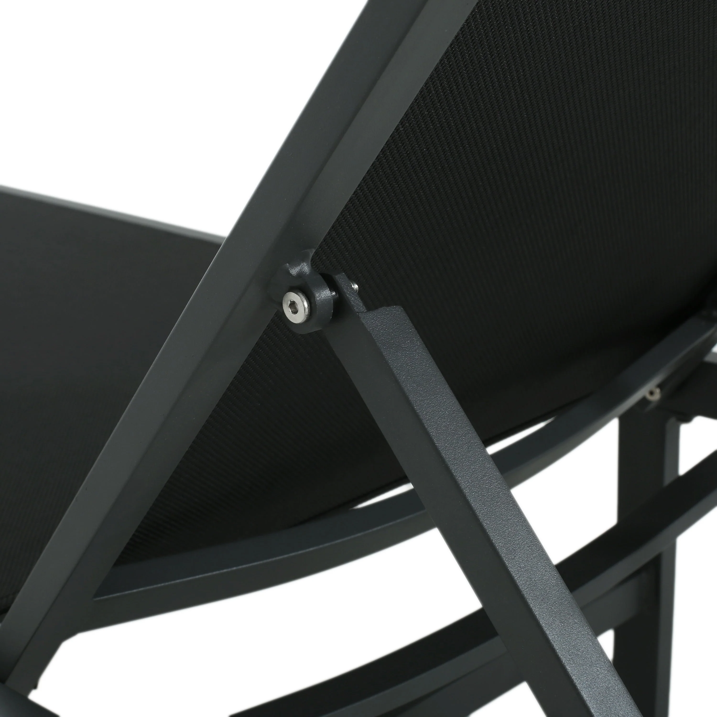 Westport Adjustable Outdoor Chaise Lounge Set of 2 Black Aluminum Frame - Image 18