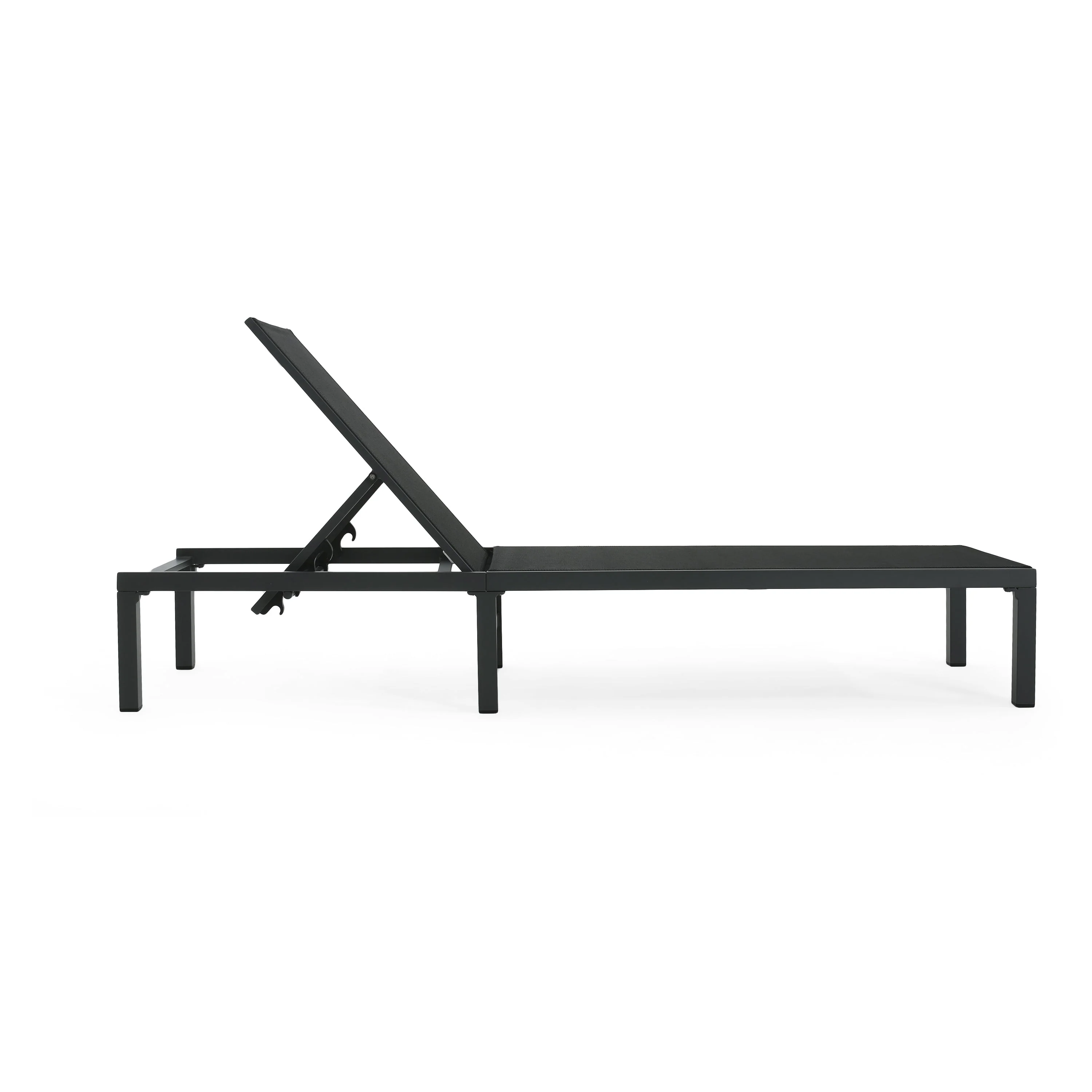Westport Adjustable Outdoor Chaise Lounge Set of 2 Black Aluminum Frame - Image 8