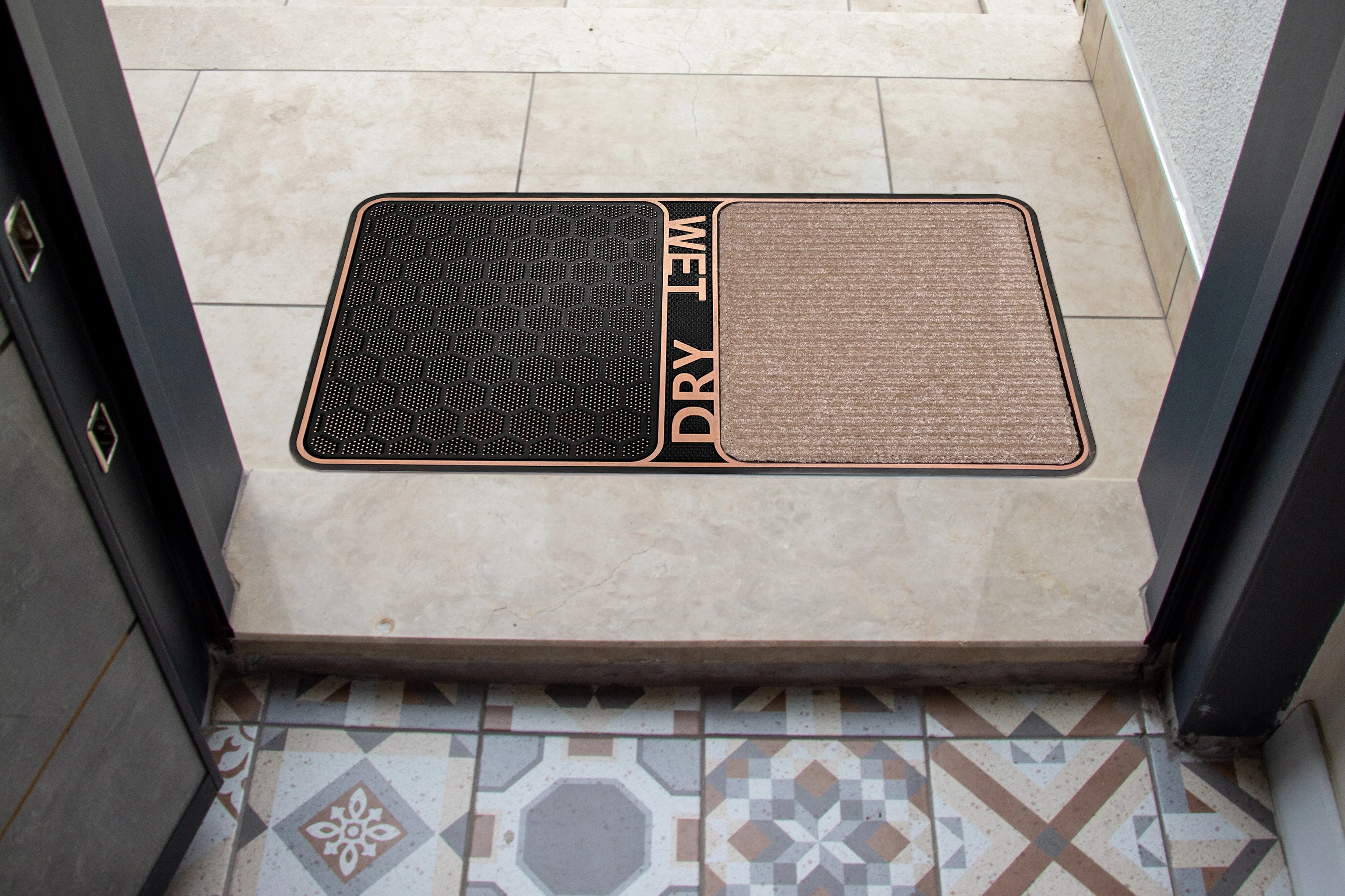 Wet & Dry Shoe Cleaning 18 in. x 32 in. Rectangular Door Mat - Image 5