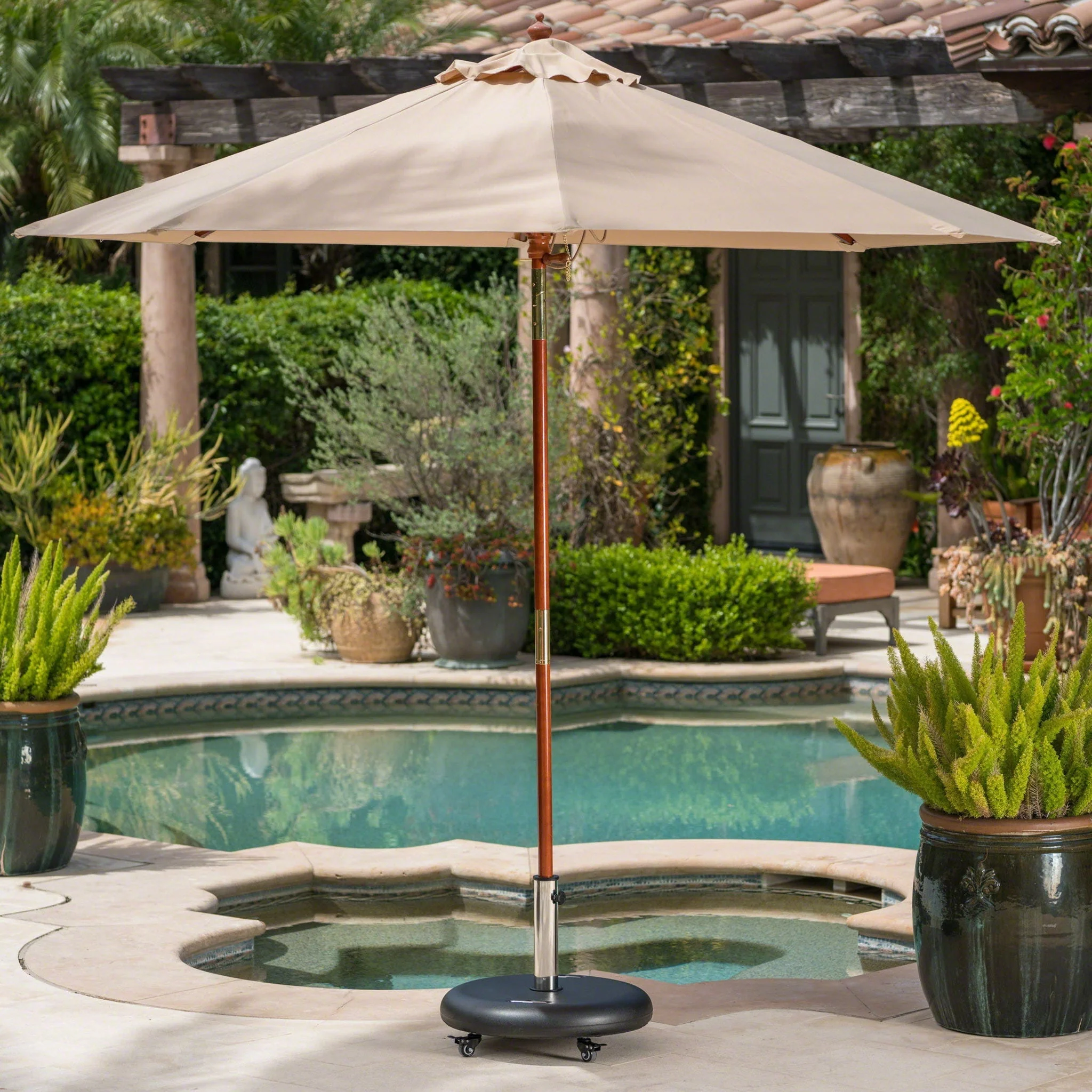 Wheelie Round Umbrella Base With Stainless Steel Holder - Image 7
