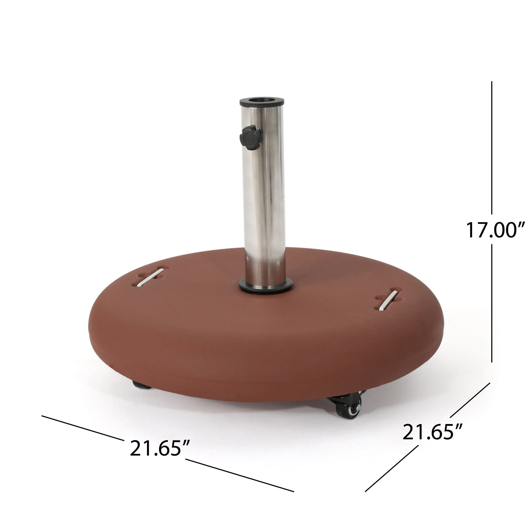 Wheelie Round Umbrella Base With Stainless Steel Holder - Image 8