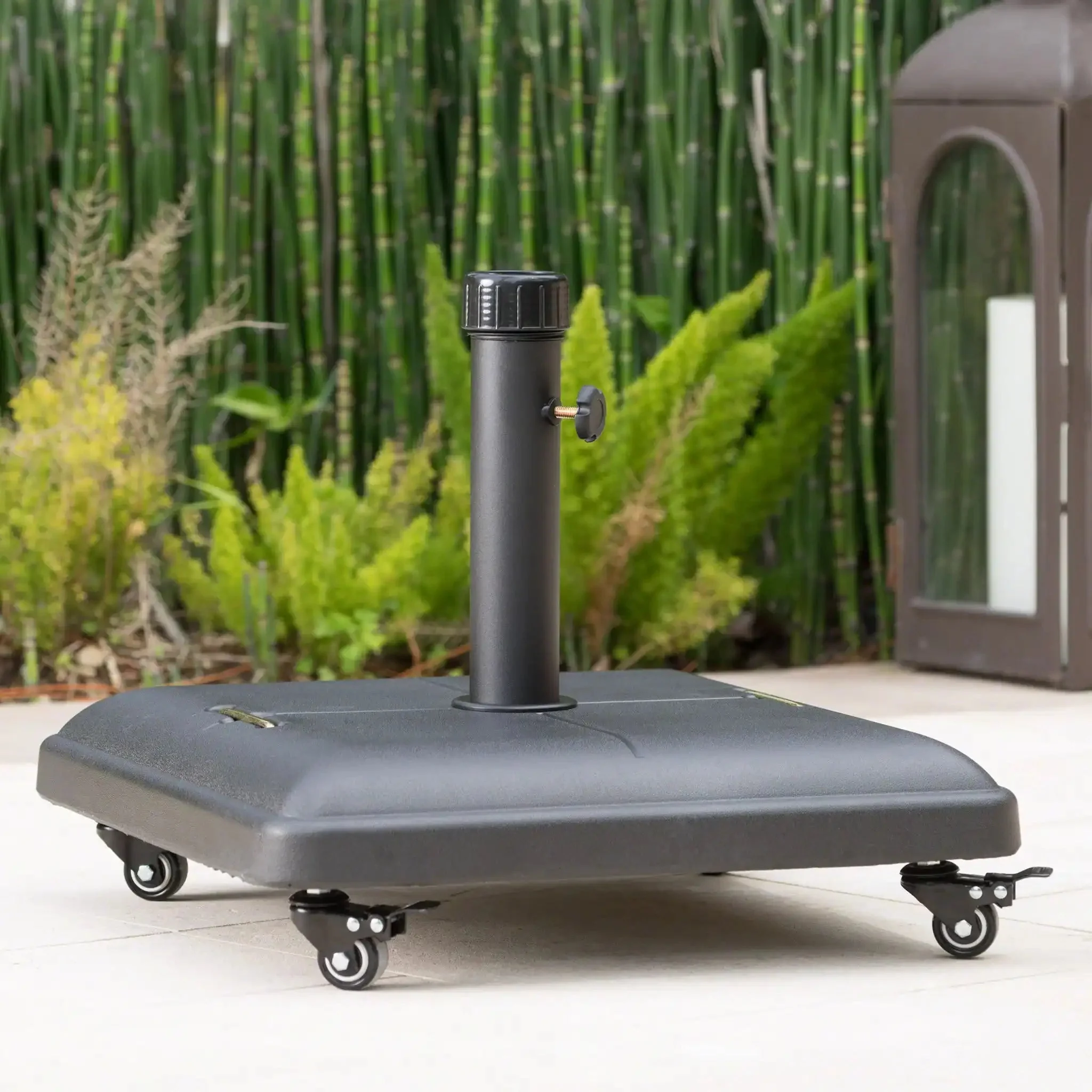 Wheelie - Stylish Square Umbrella Base With Stainless Steel Pole Handle - Image 4