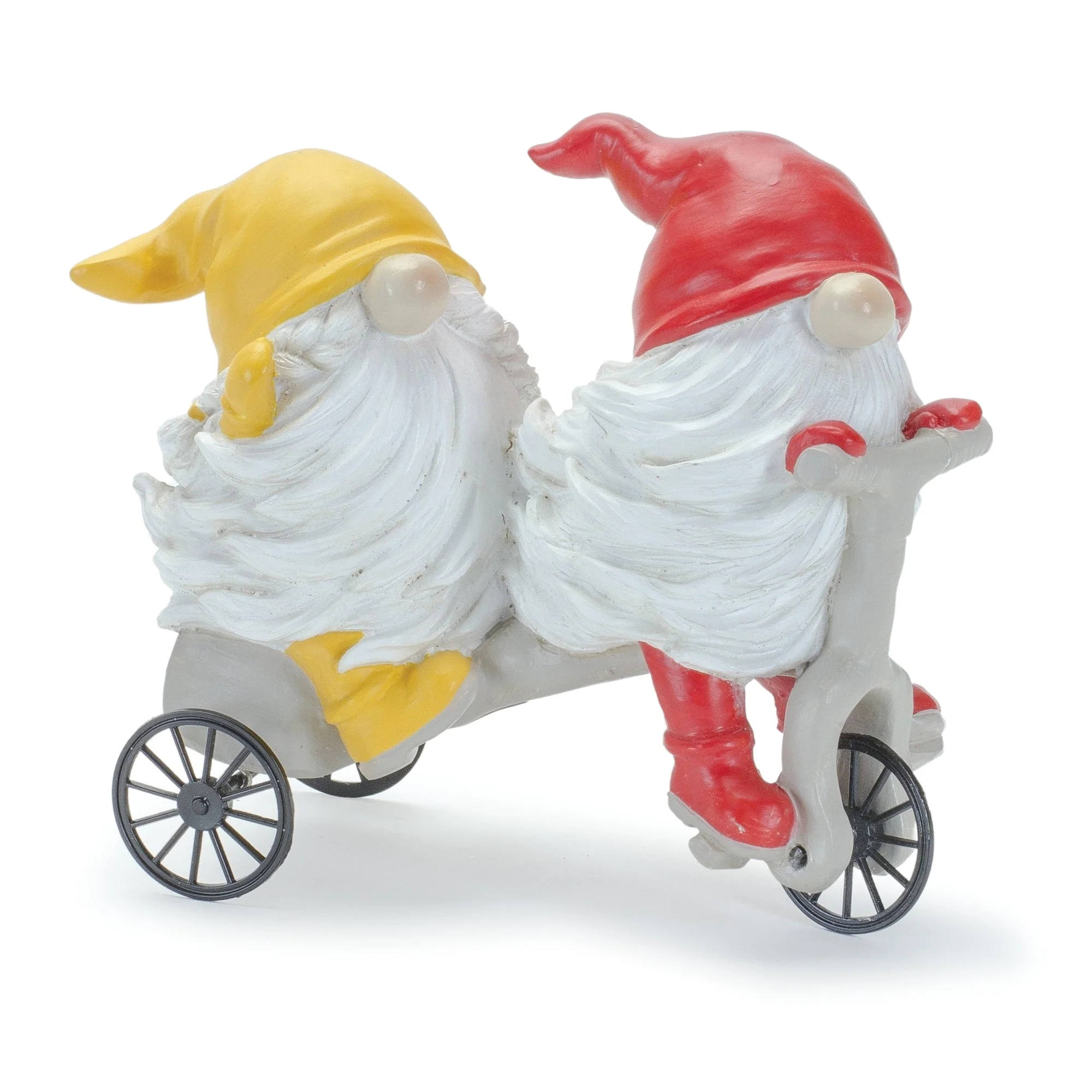 Whimsical Garden Gnome Figurine Riding a Scooter and Wheelbarrow (Set of 2) - Image 3