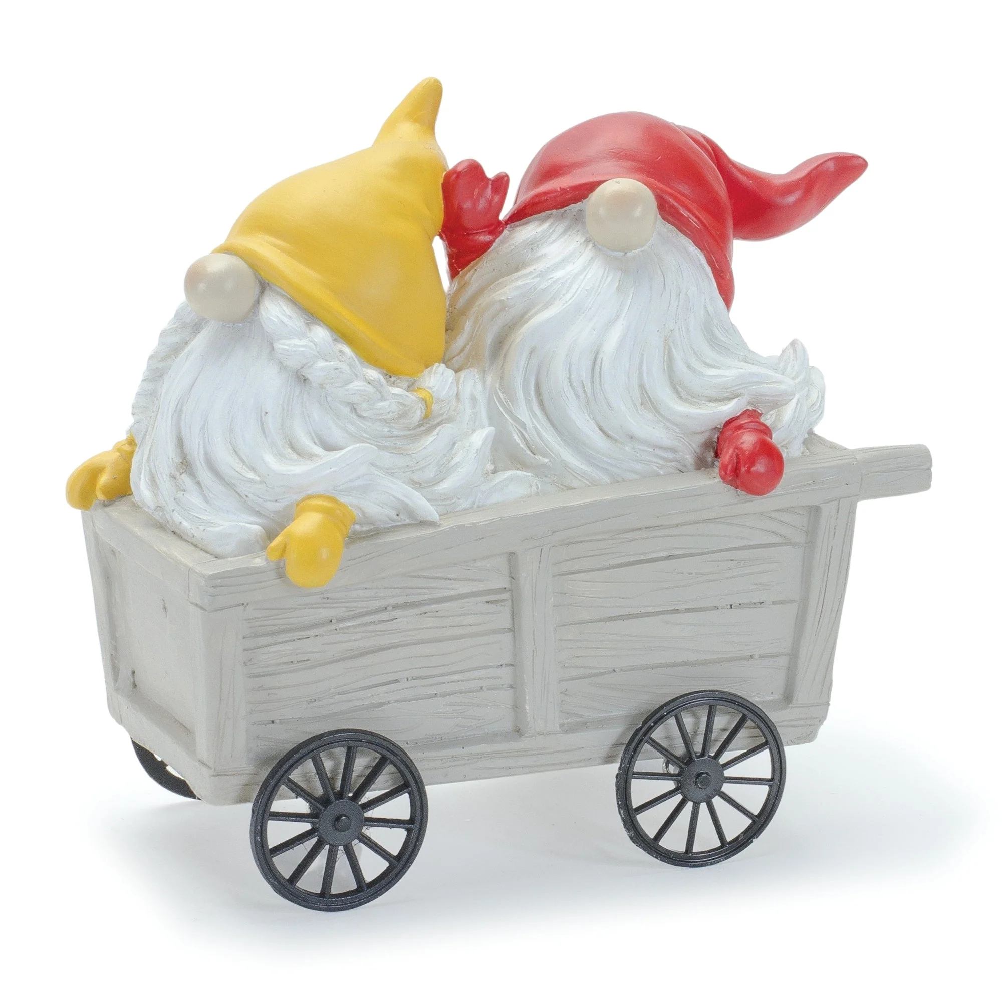 Whimsical Garden Gnome Figurine Riding a Scooter and Wheelbarrow (Set of 2) - Image 4