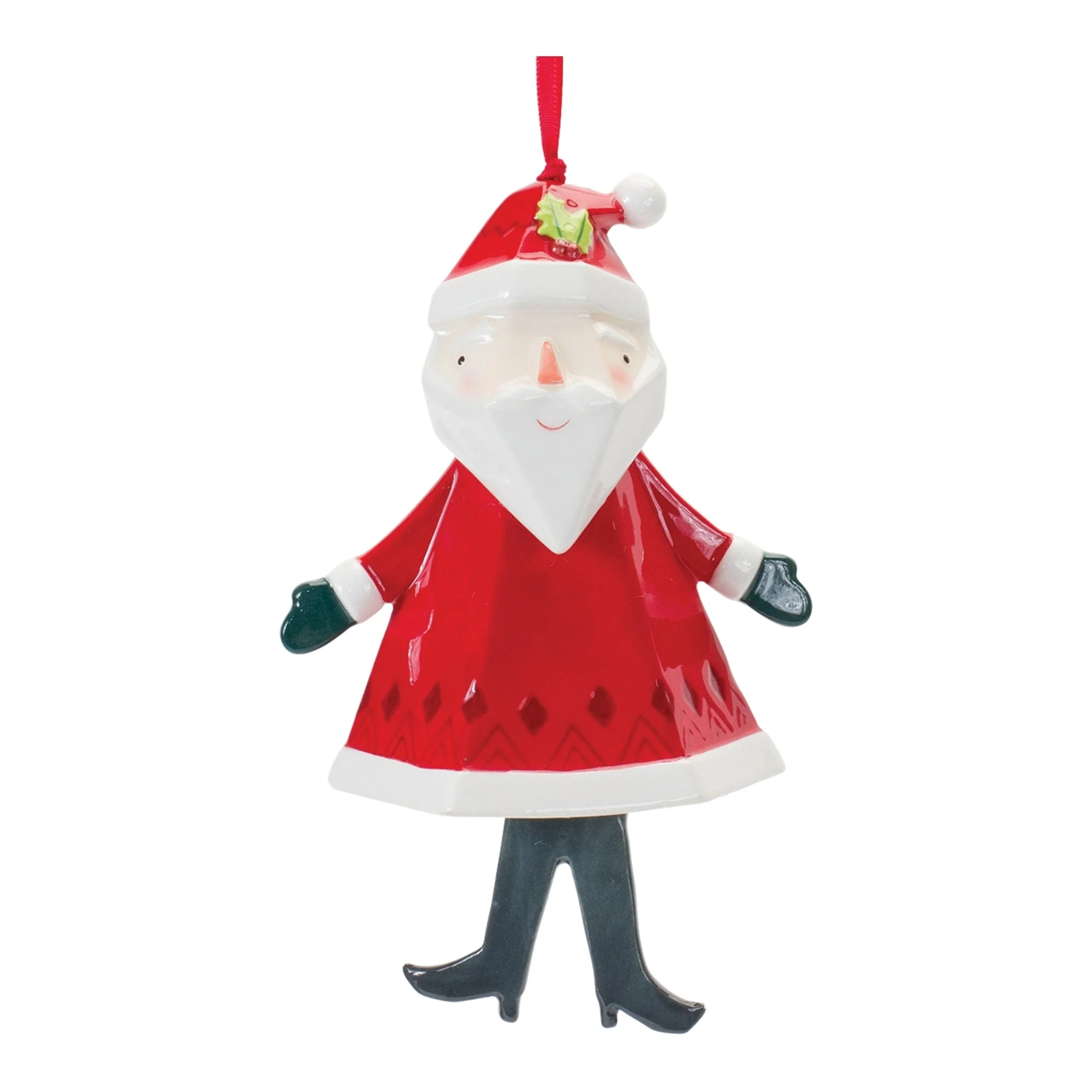 Whimsical Santa and Snowman Ornament (Set of 6) - Image 4