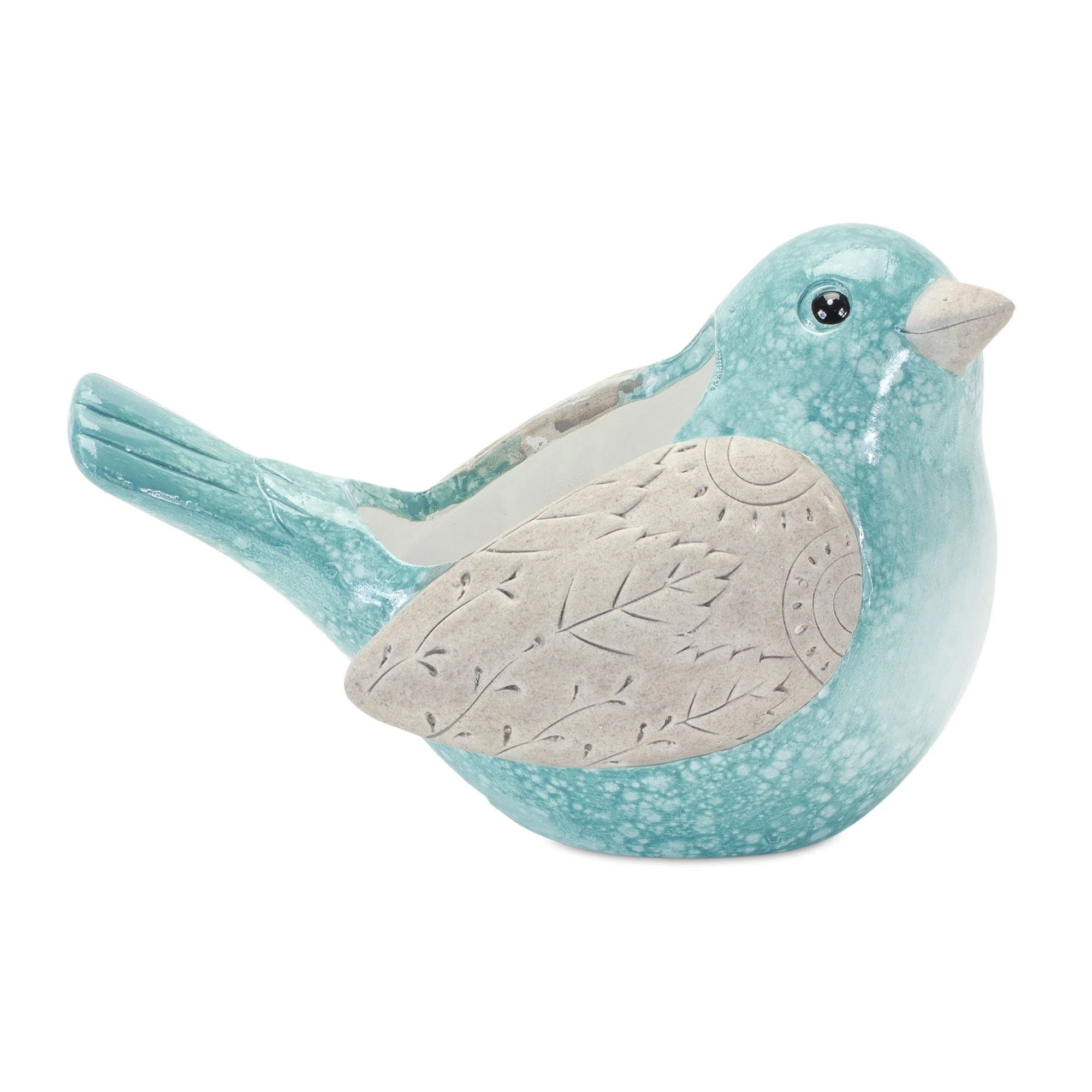 Whimsical Terra Cotta Garden Bird Planter (Set of 2) - Image 2