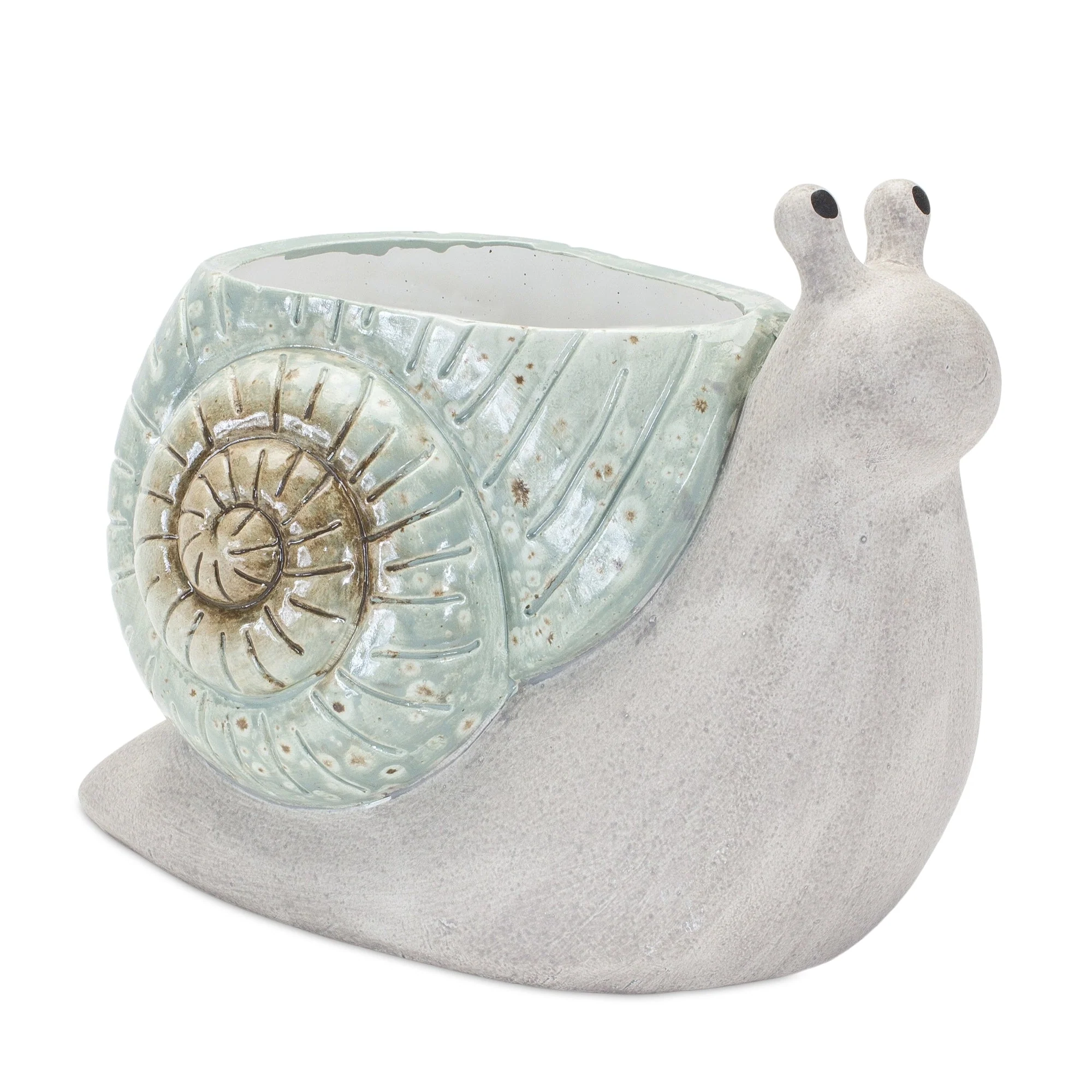 Whimsical Terra Cotta Garden Snail Planter (Set of 2) - Image 2