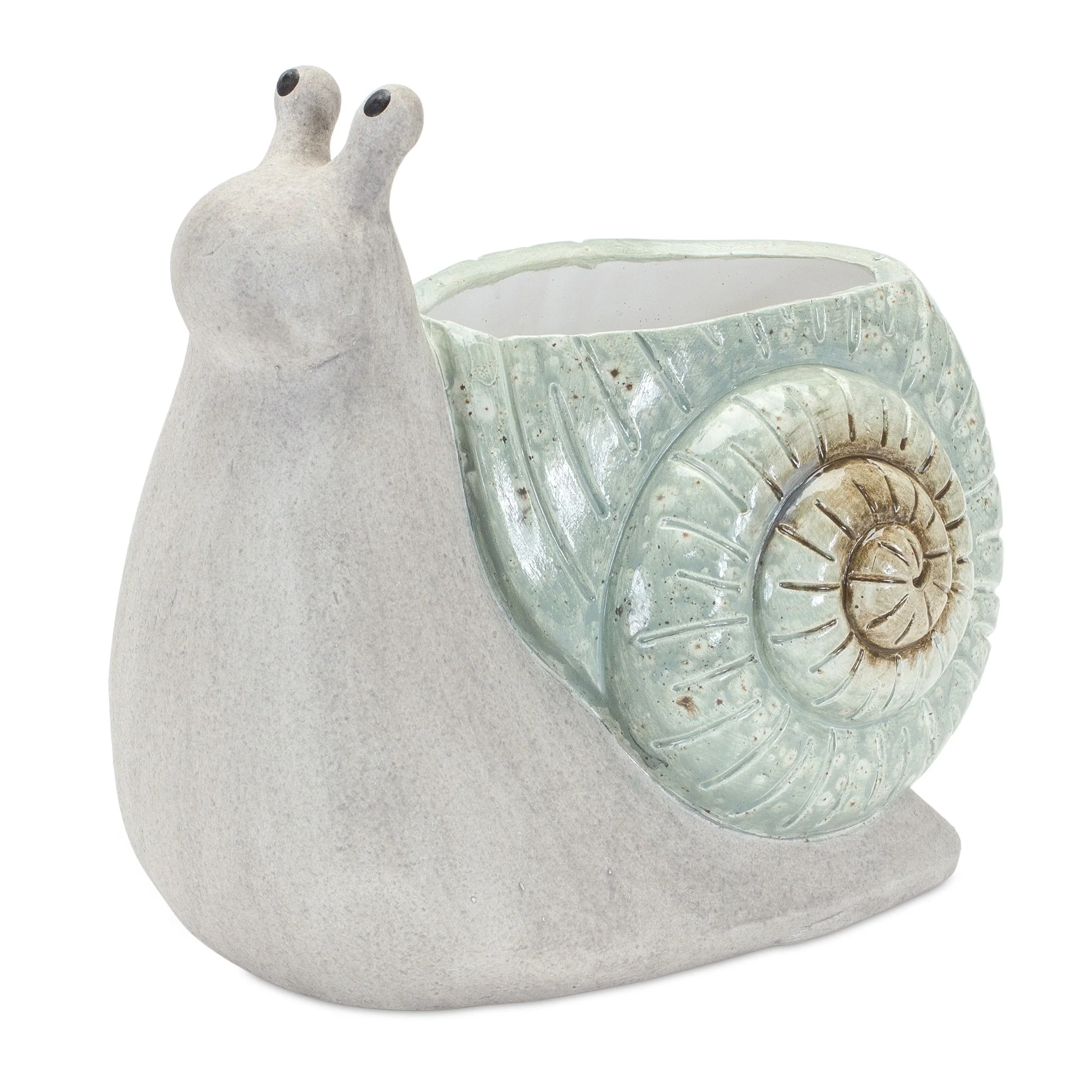 Whimsical Terra Cotta Garden Snail Planter (Set of 2) - Image 3